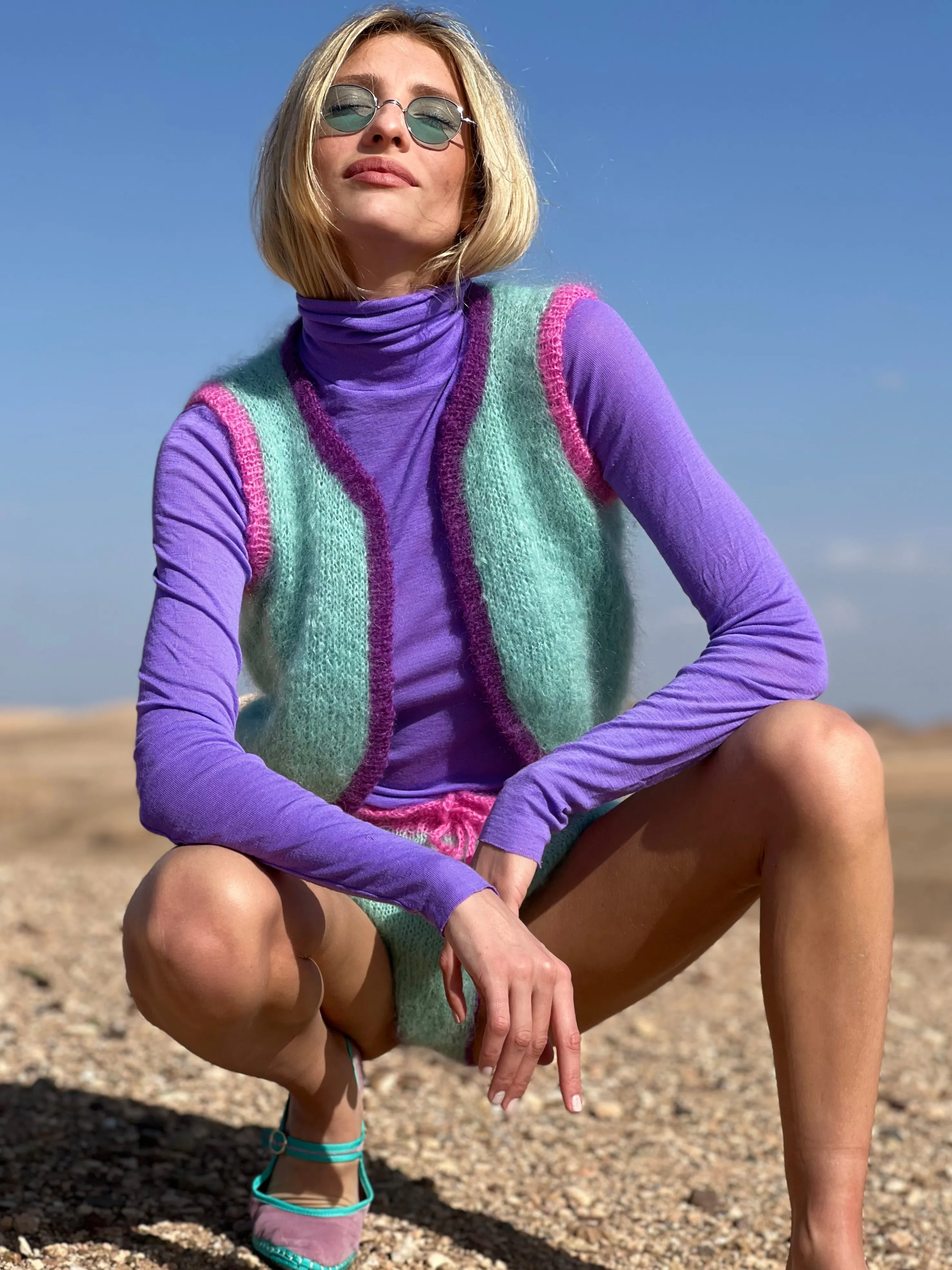 Rose Carmine Boleros-BOLERO COLORBLOCK AQUA