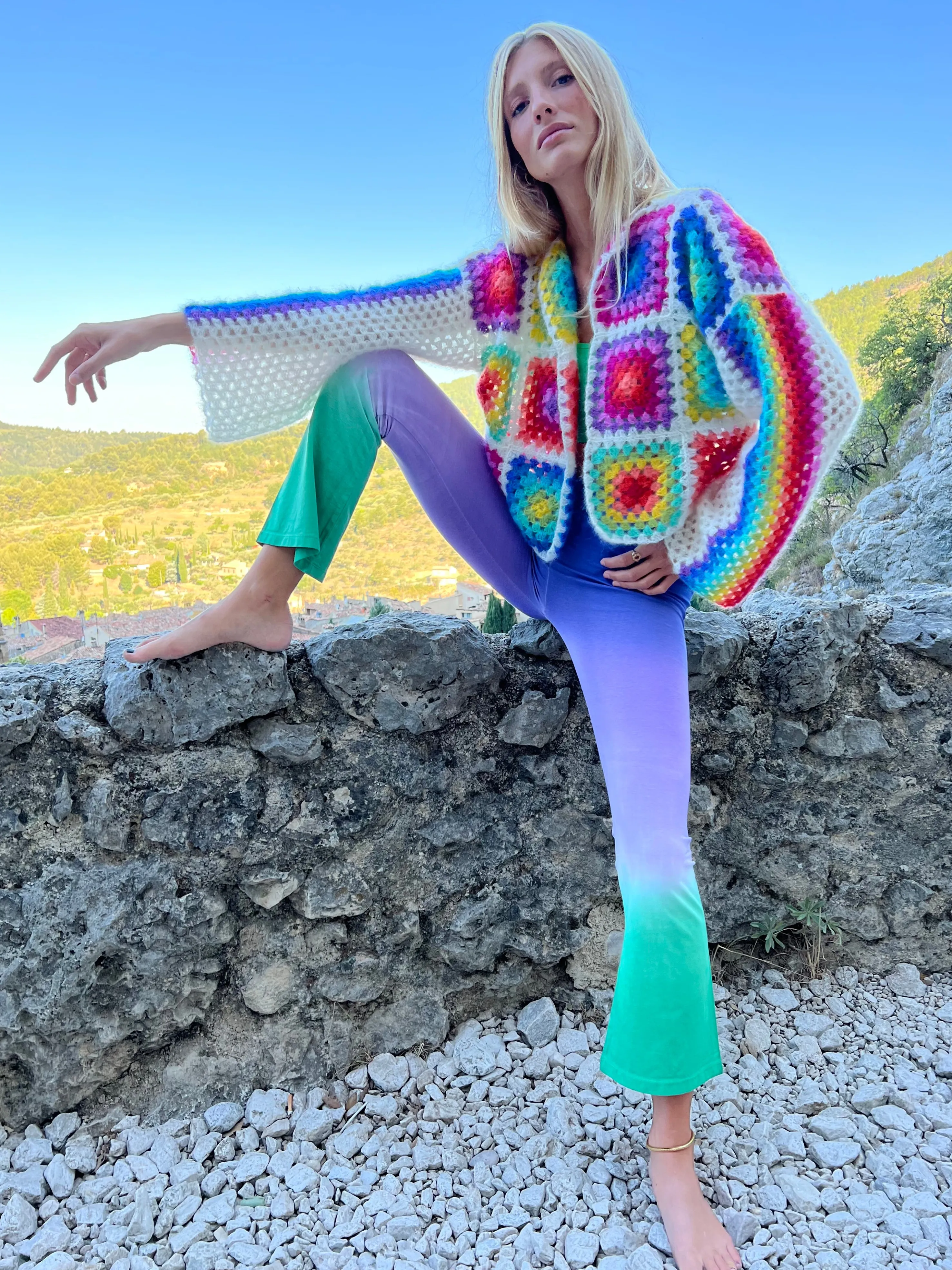 Rose Carmine Boleros-STRONG PATCHWORK MOHAIR BOLERO