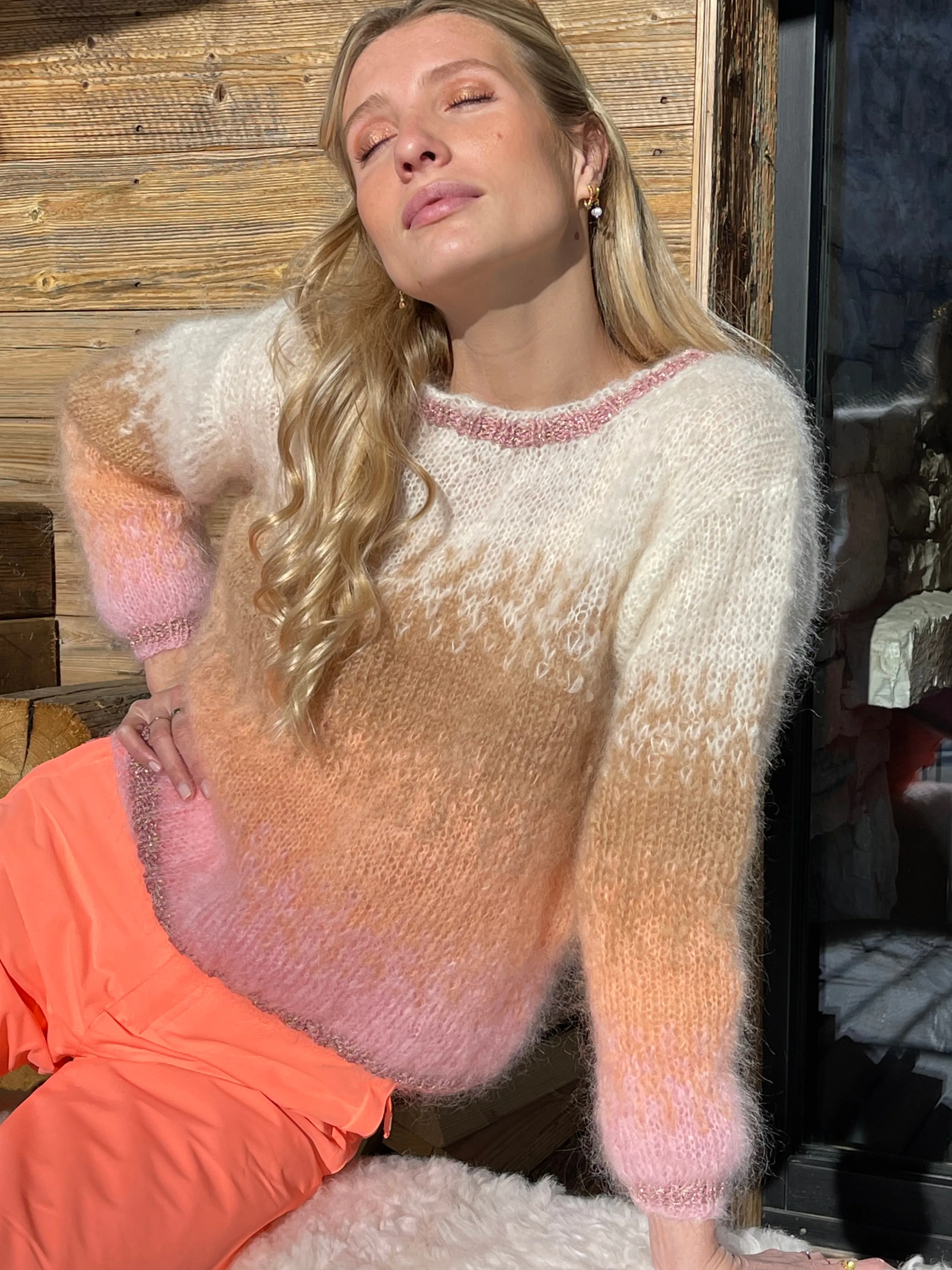 Rose Carmine Iconics|Sweaters-ROSE PALE TIE&DYE SWEATER