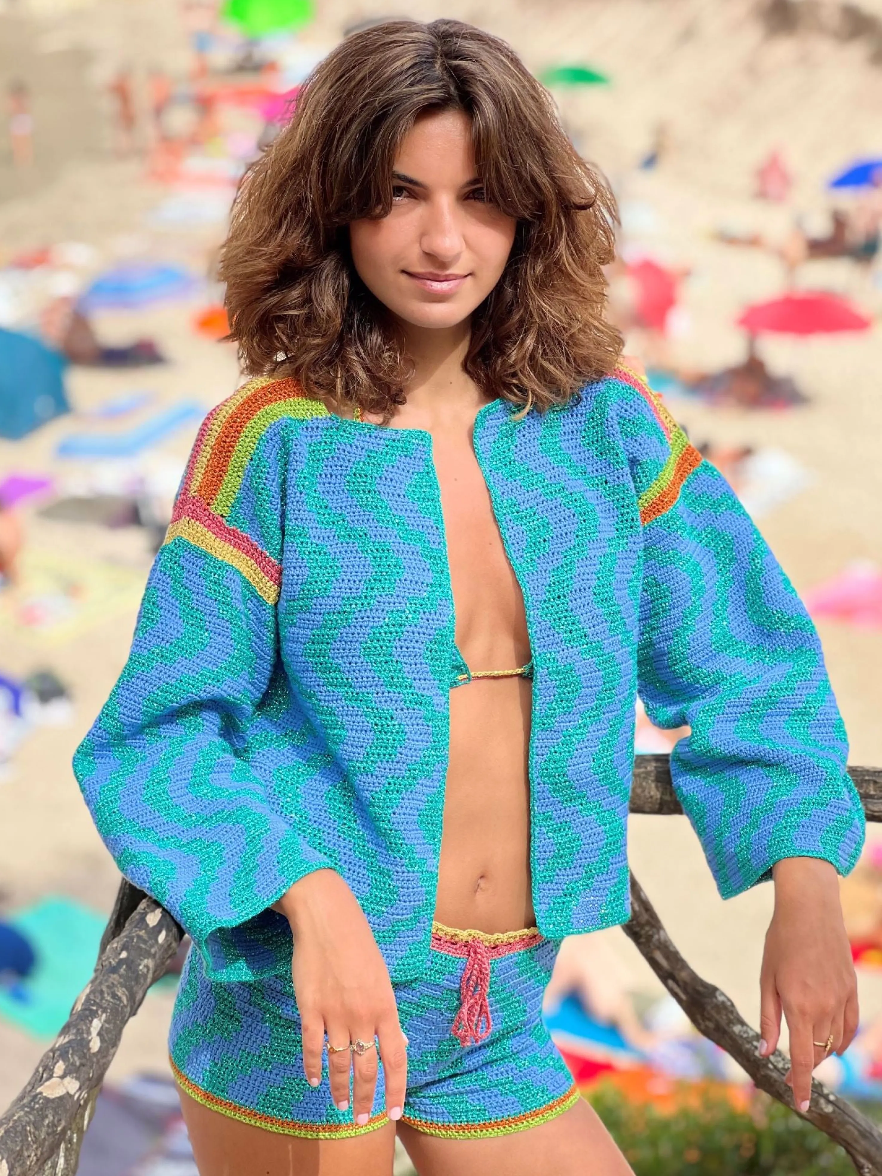 Rose Carmine Boleros-BOLERO ZIGZAG BLUE