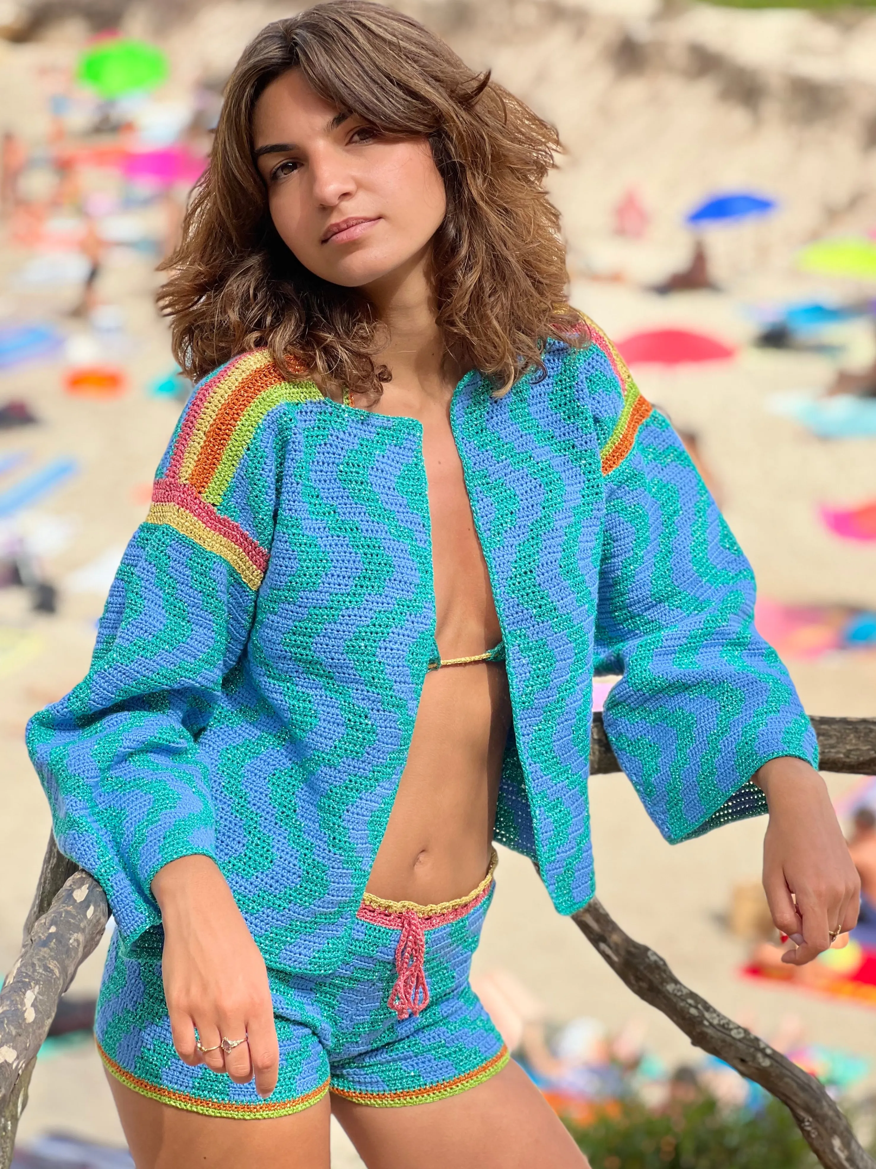 Rose Carmine Boleros-BOLERO ZIGZAG BLUE