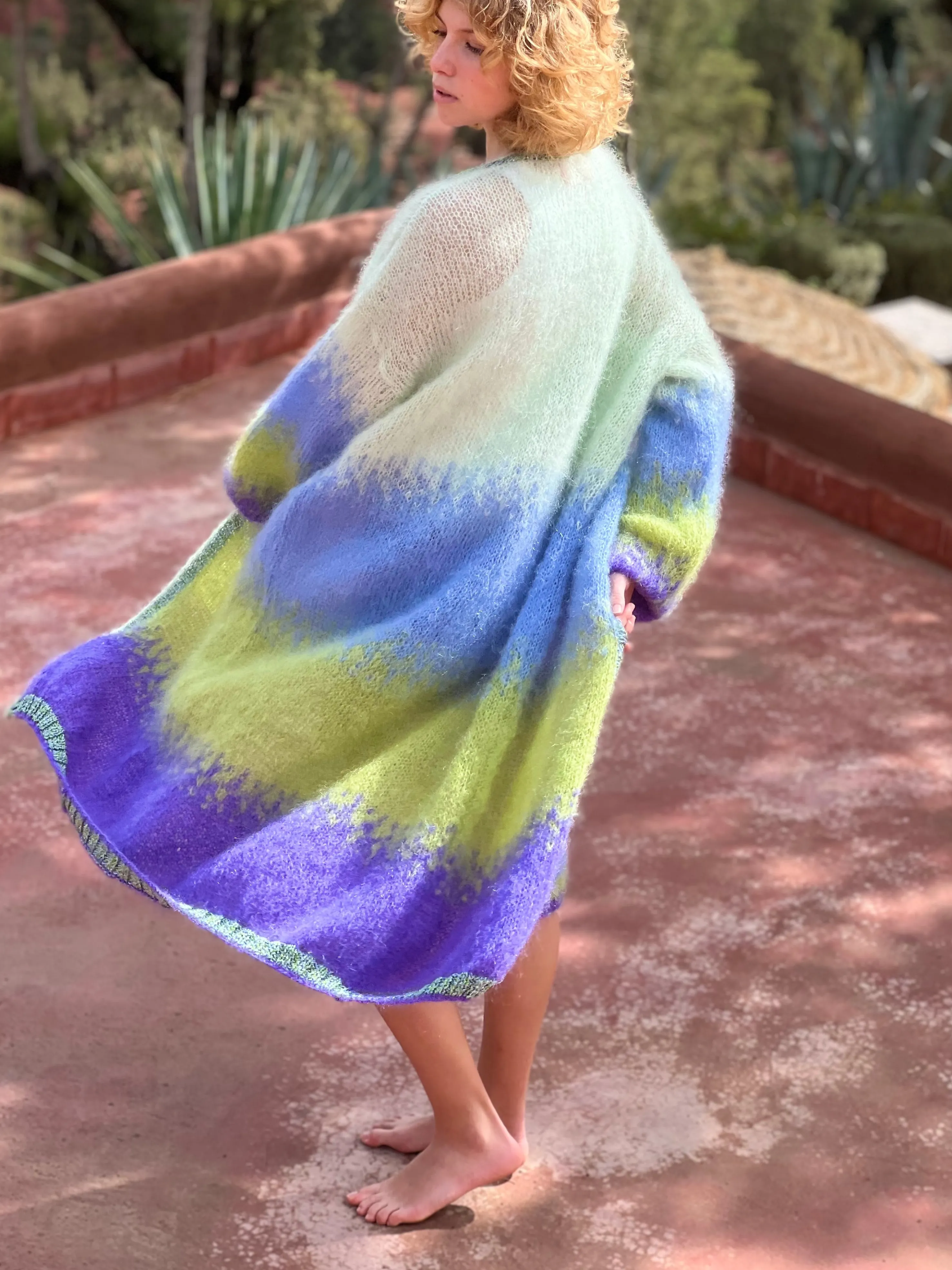 Rose Carmine Coats-COAT TIE&DYE PACIFIQUE