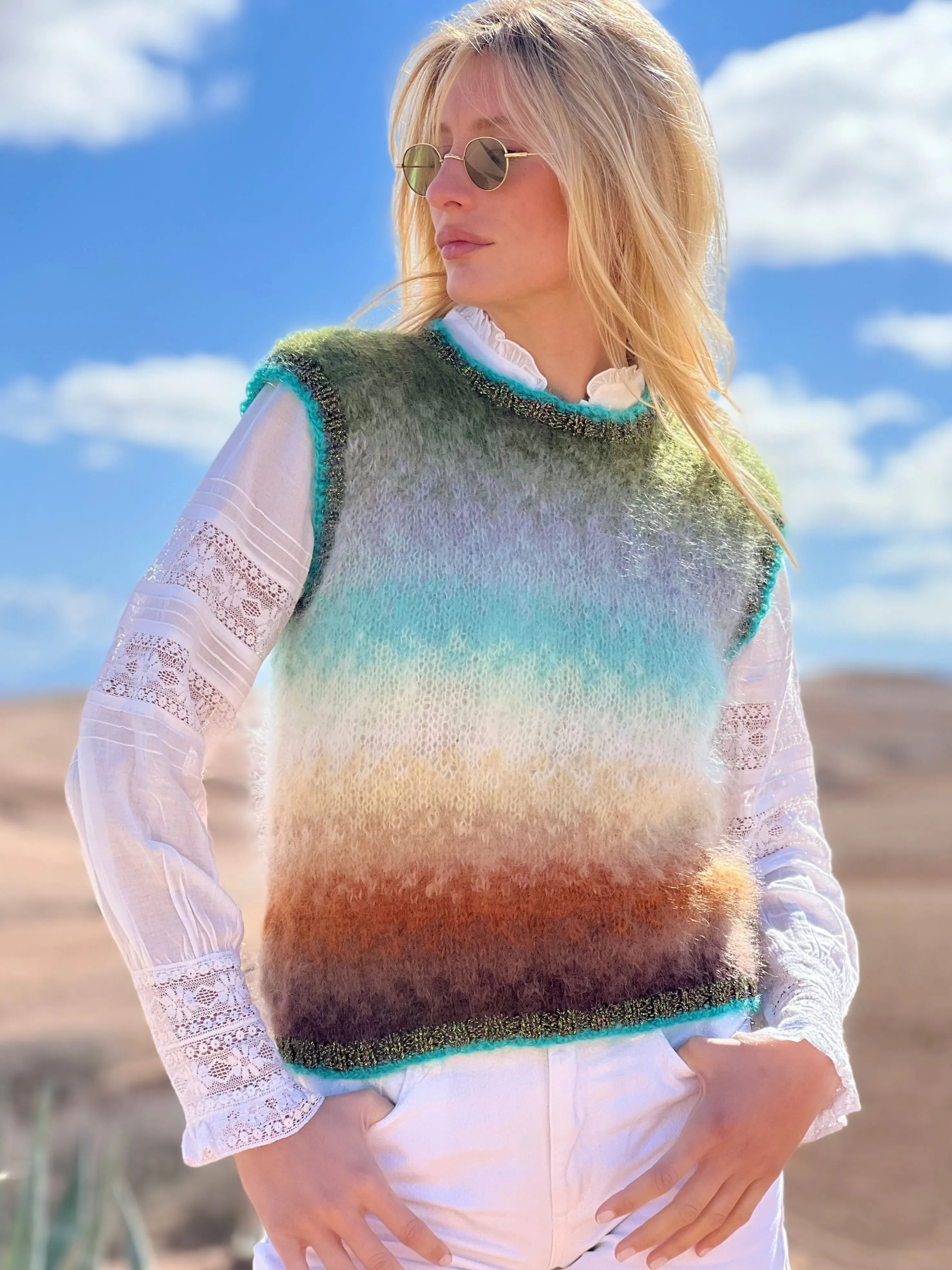 Rose Carmine Iconics|Tops-TOP TIE&DYE 12 COLORS CHOCO / KAKI