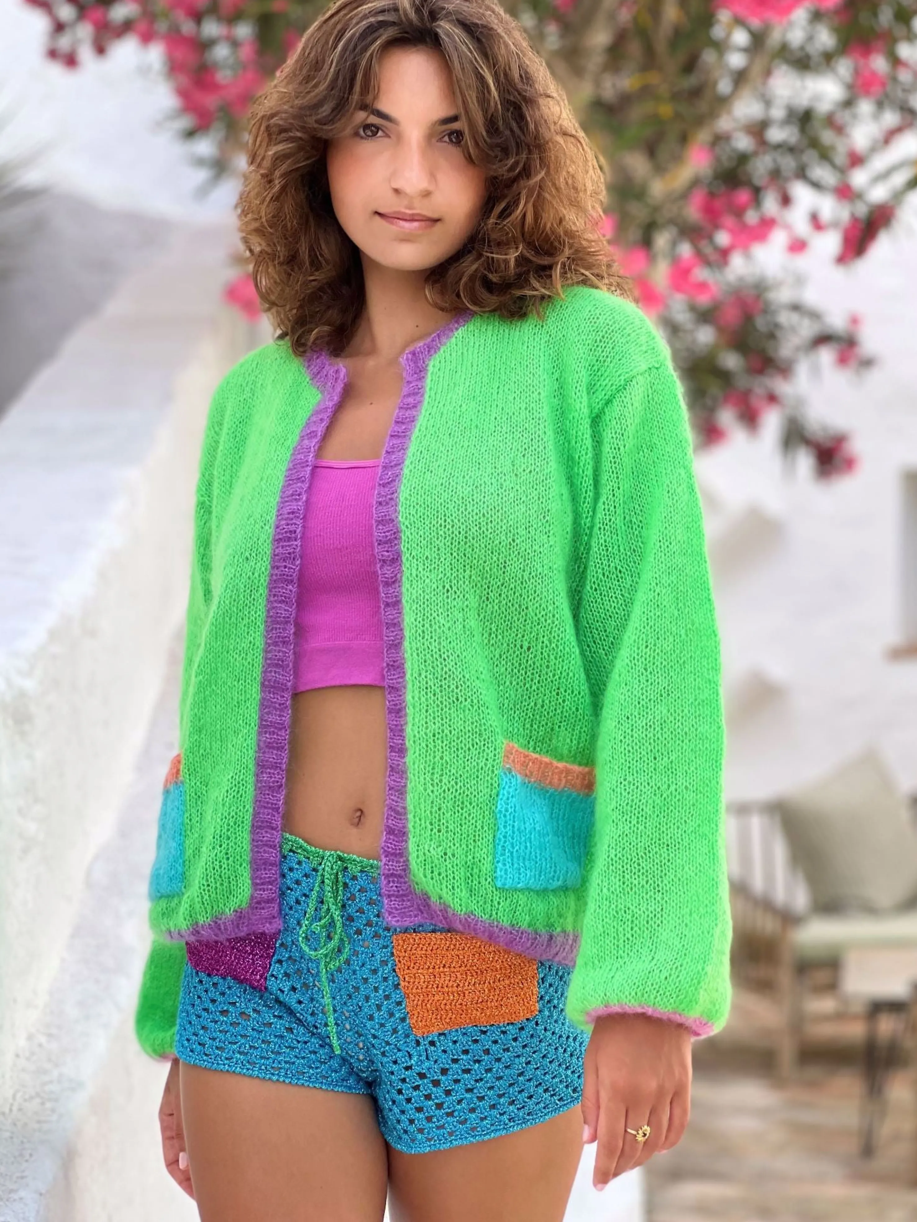 Rose Carmine Bottoms-SHORTS CANDY TURQUOISE