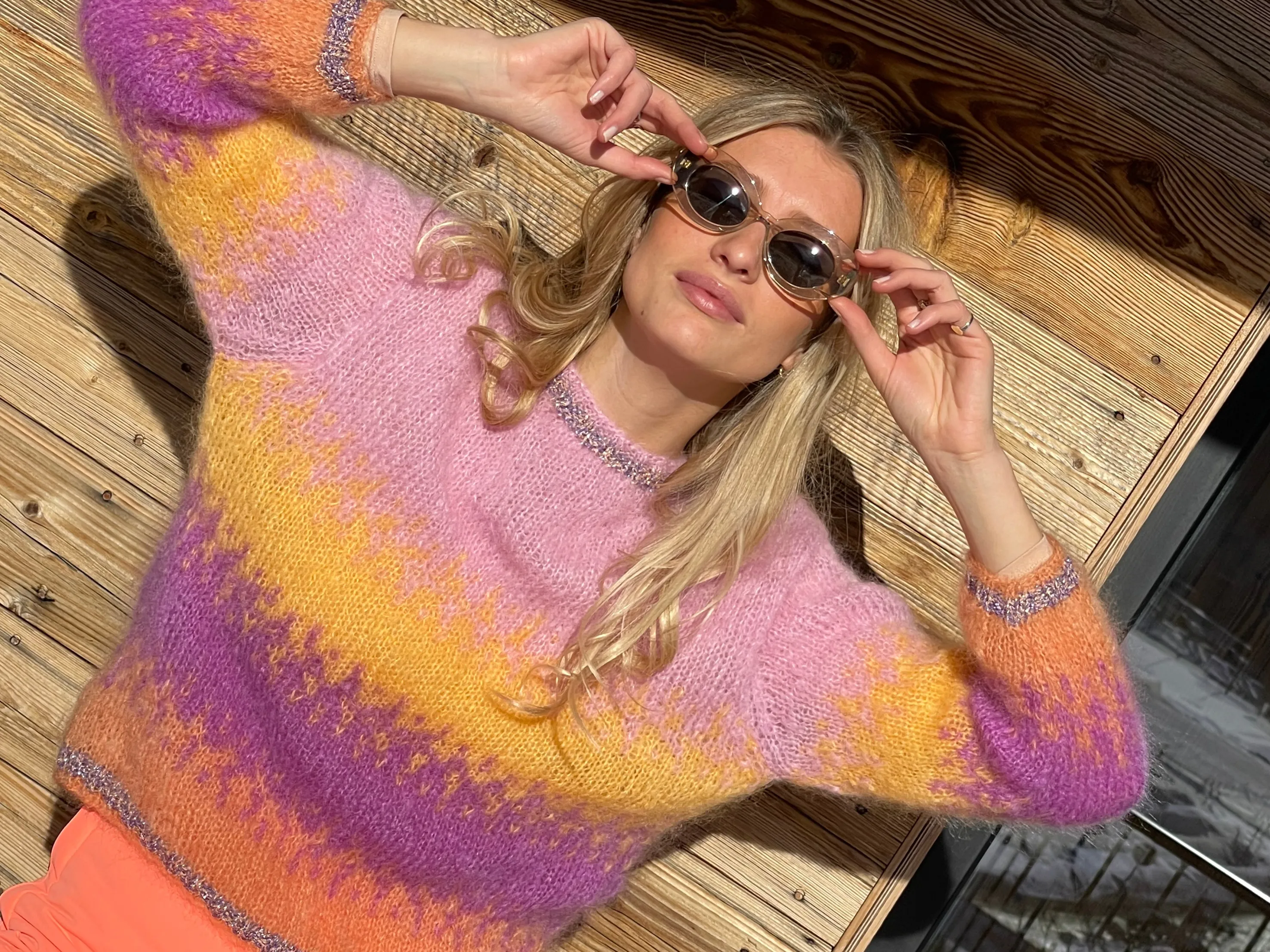 Rose Carmine Sweaters-ABRICOT TIE&DYE 4 COLORS SWEATER