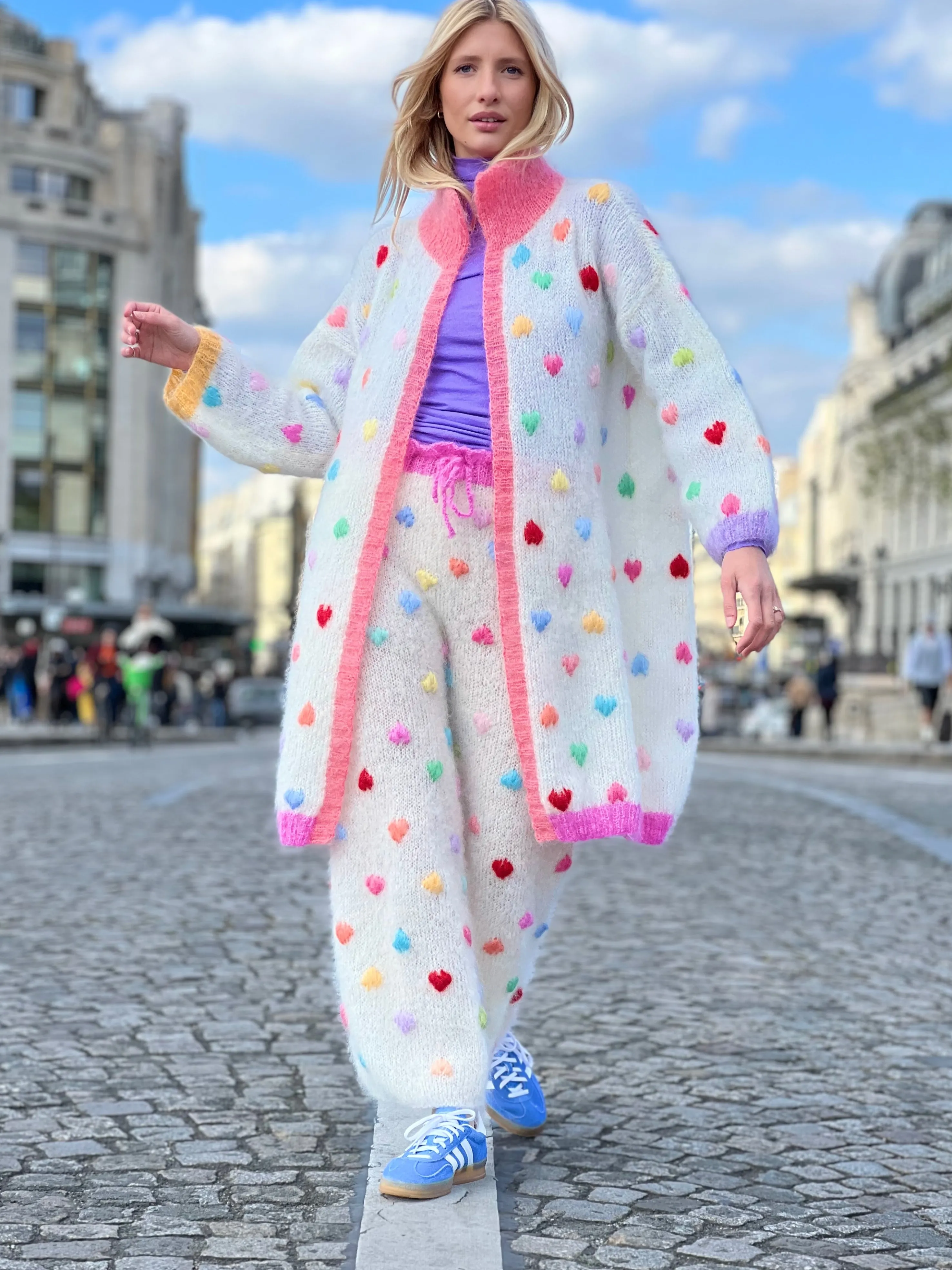 Rose Carmine Coats-COAT MON AMOUR ECRU