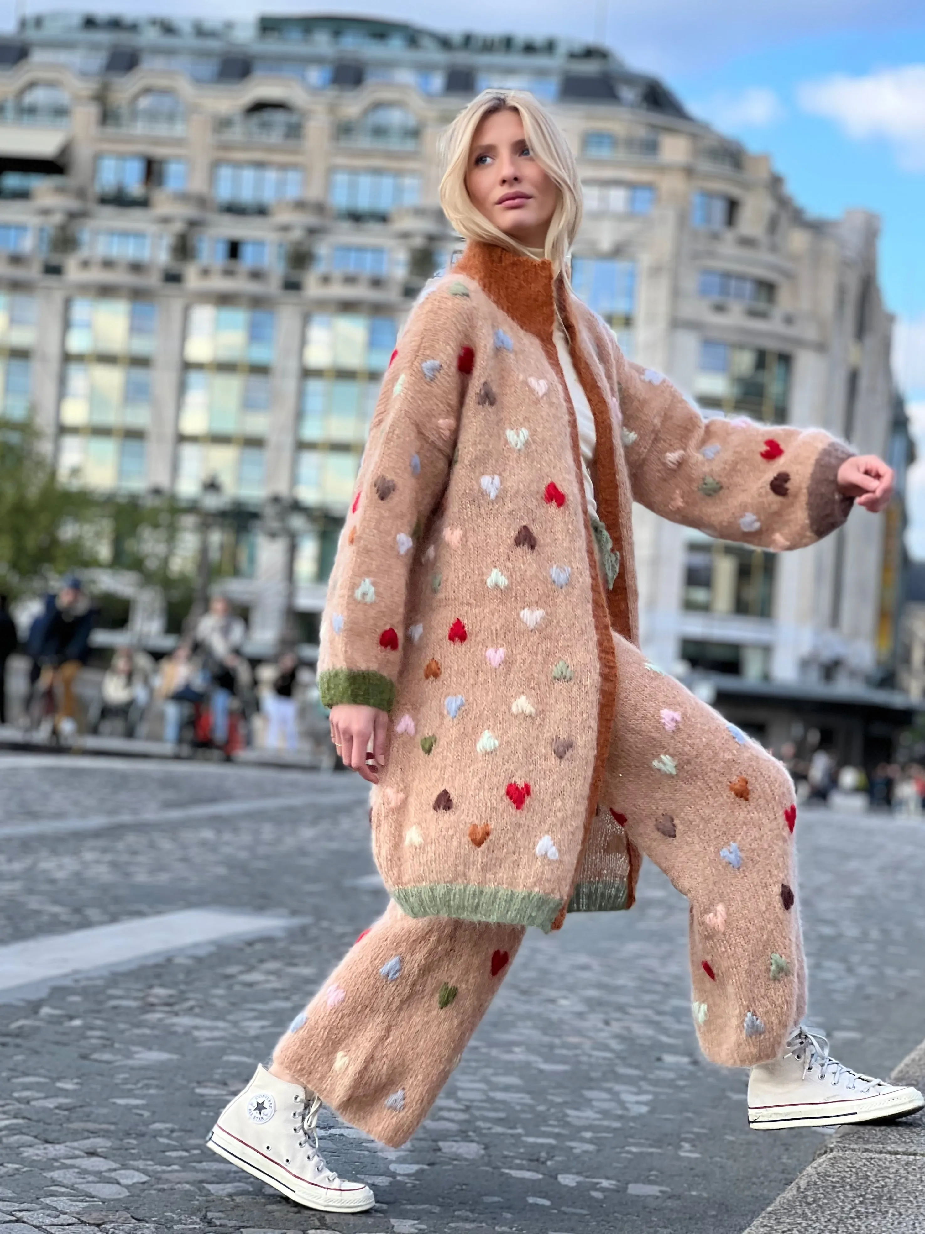 Rose Carmine Coats-COAT MON AMOUR BEIGE