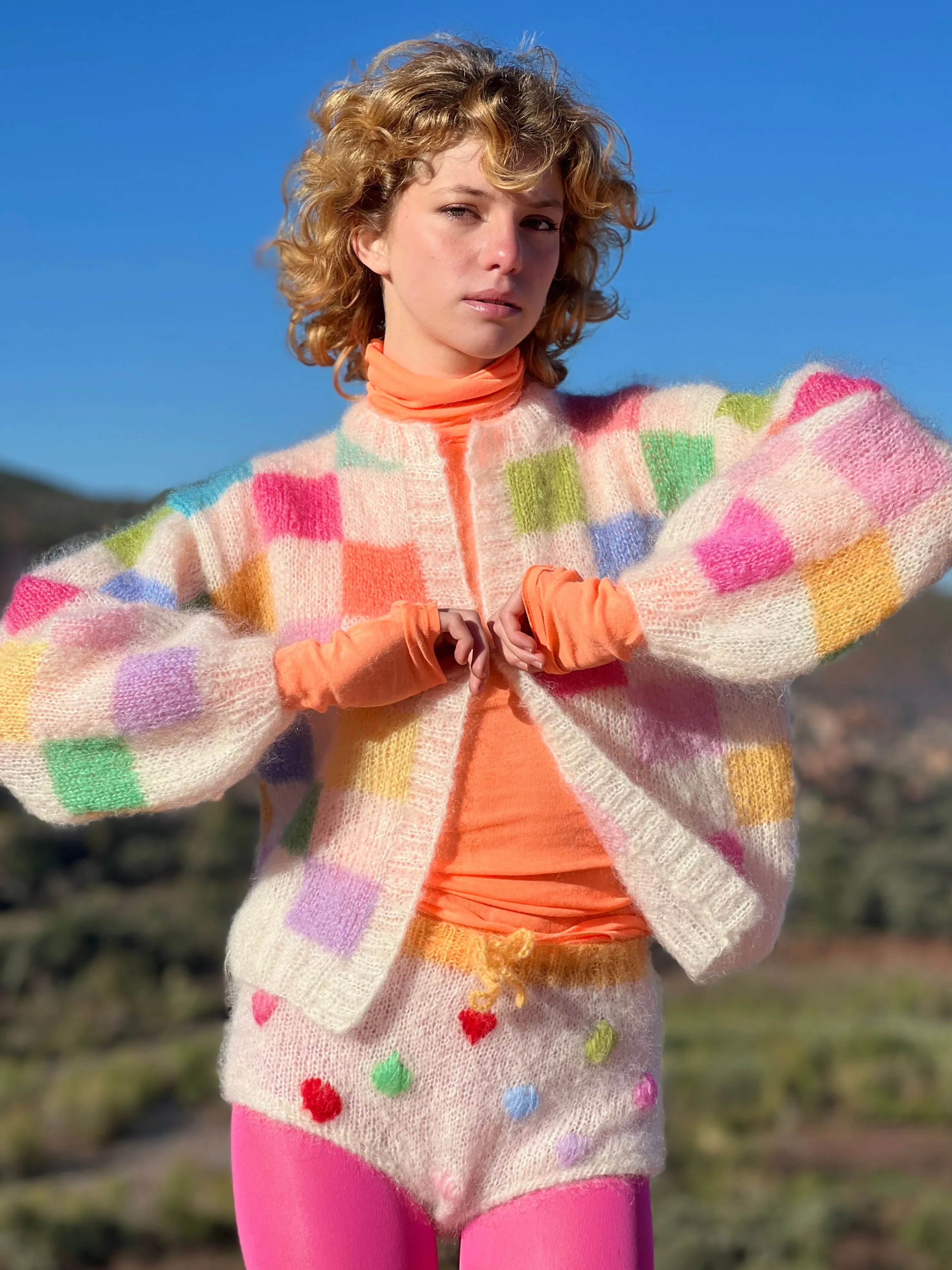 Rose Carmine Boleros-BOLERO PIXELS ECRU