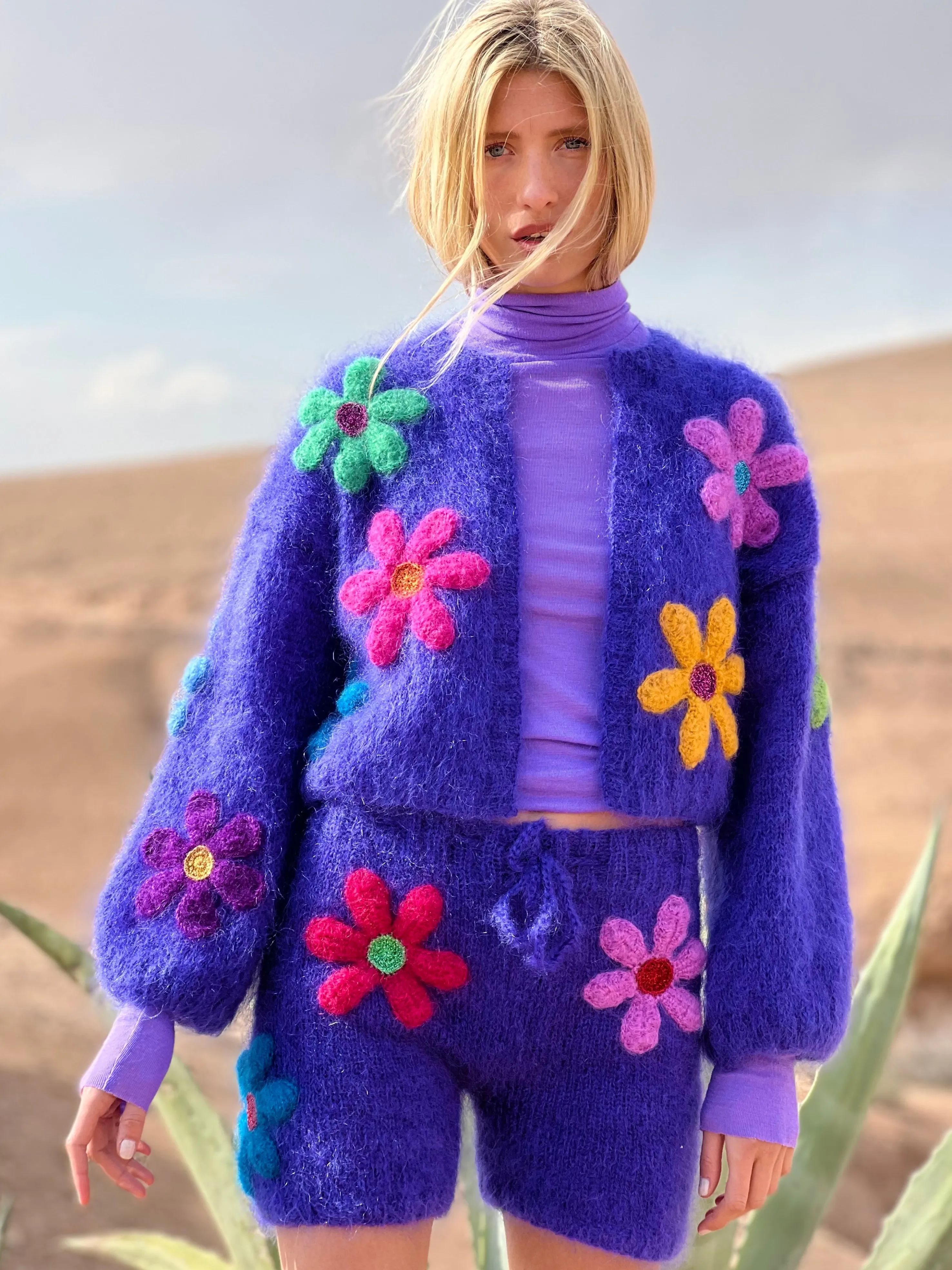 Rose Carmine Boleros-BOLERO FREE FLOWERS BLUE