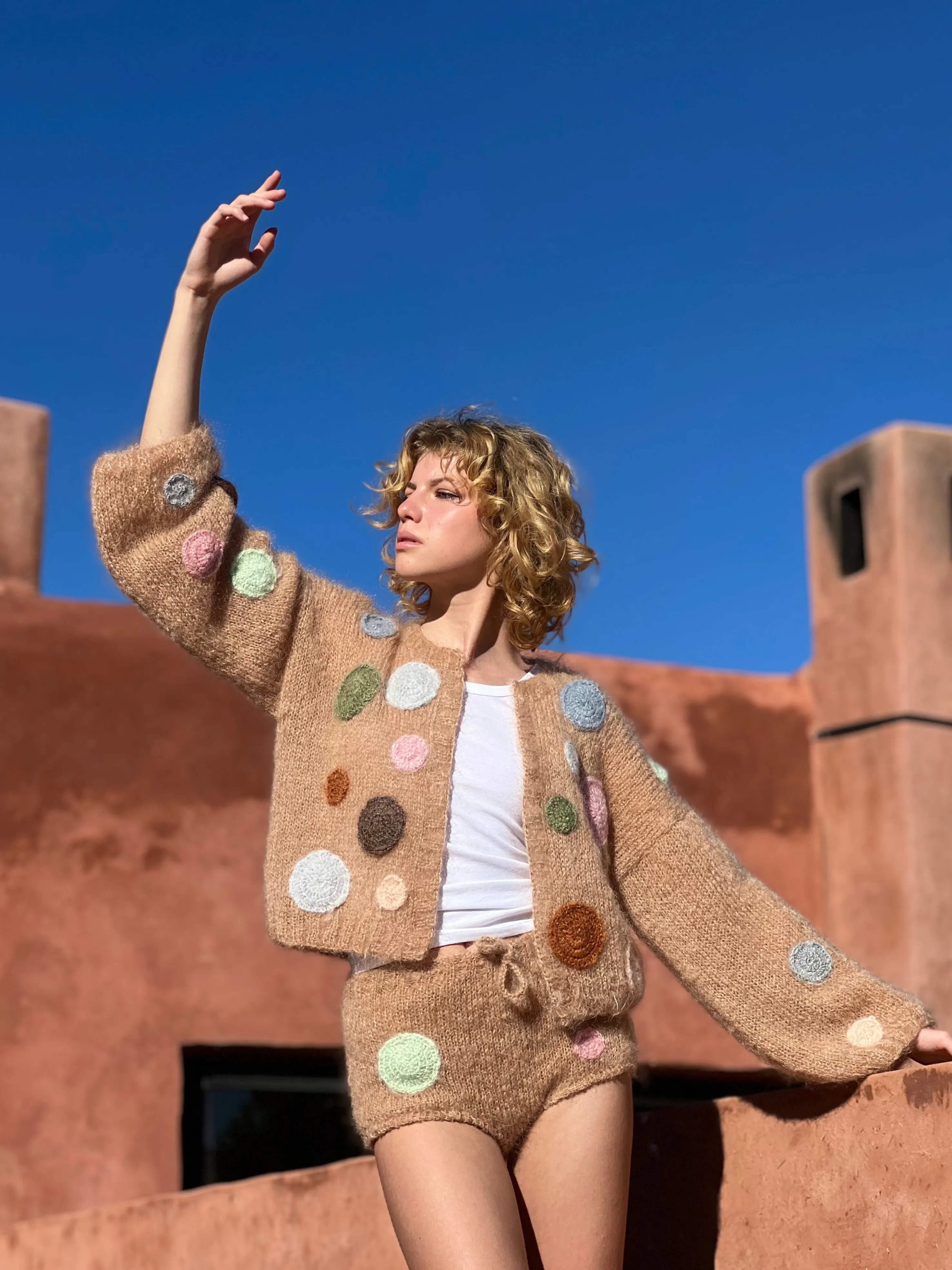 Rose Carmine Boleros-BOLERO DOTS BEIGE