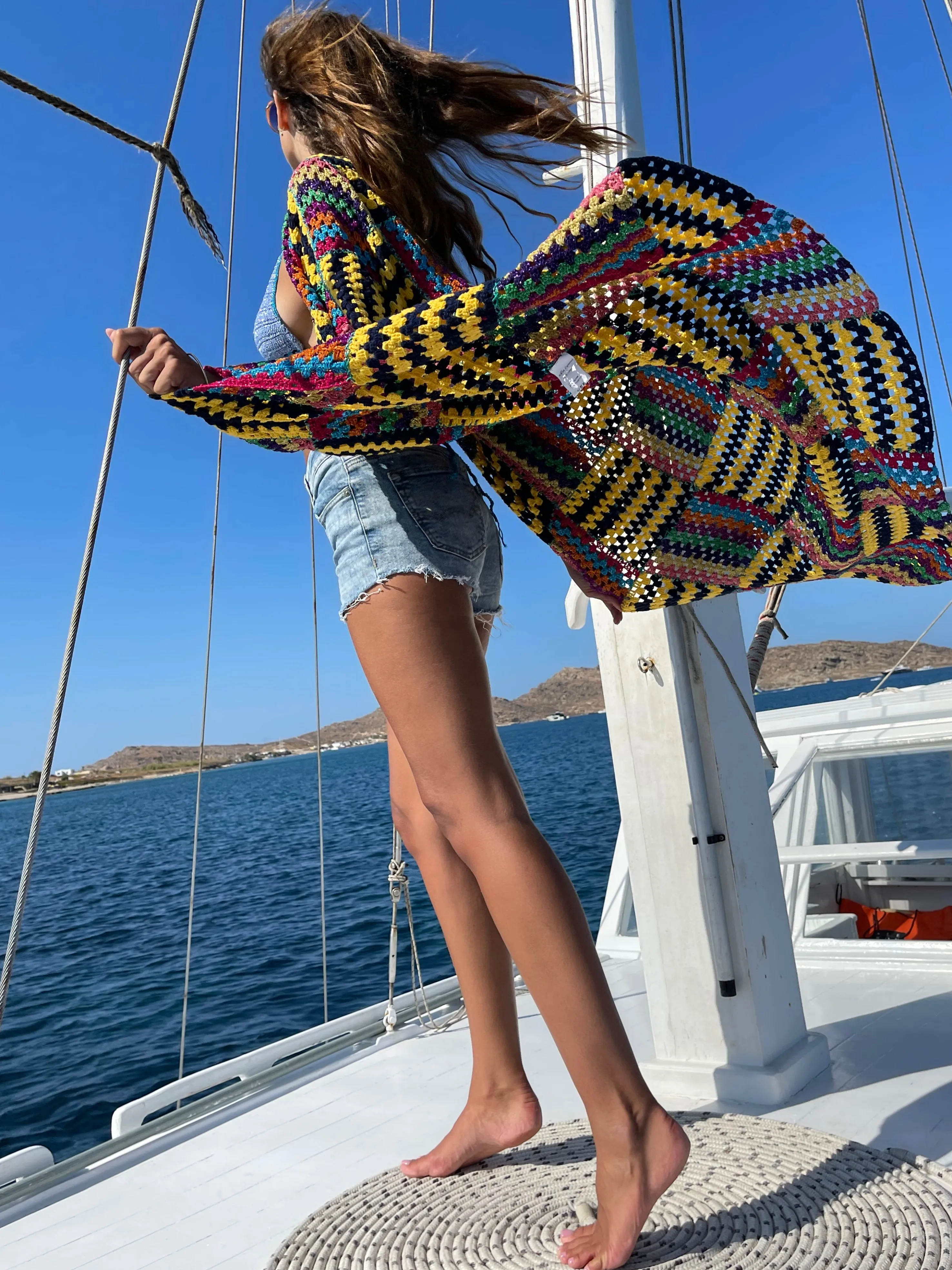 Rose Carmine Coats-NAVY / YELLOW RUBAN COAT