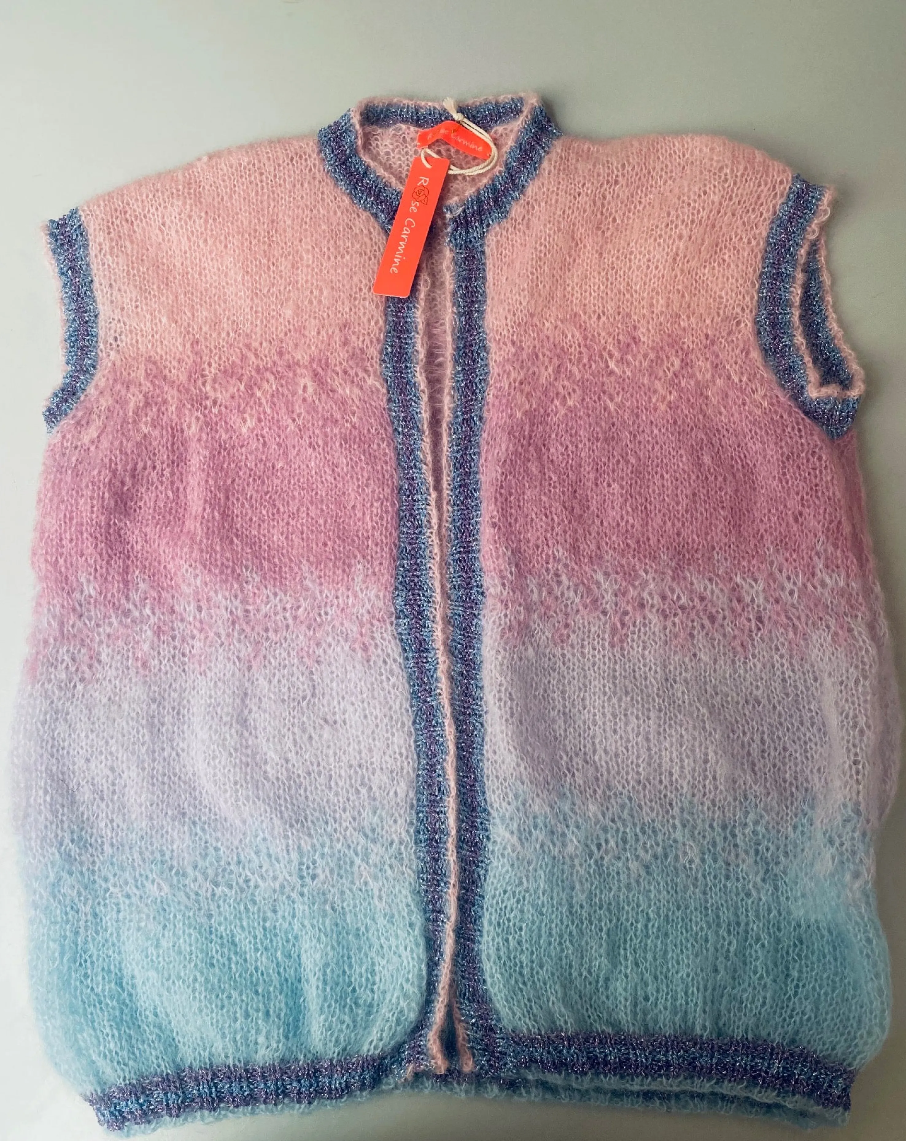 Rose Carmine Jackets-LITTLE JACKET NO SLEEVES TIE&DYE PARME