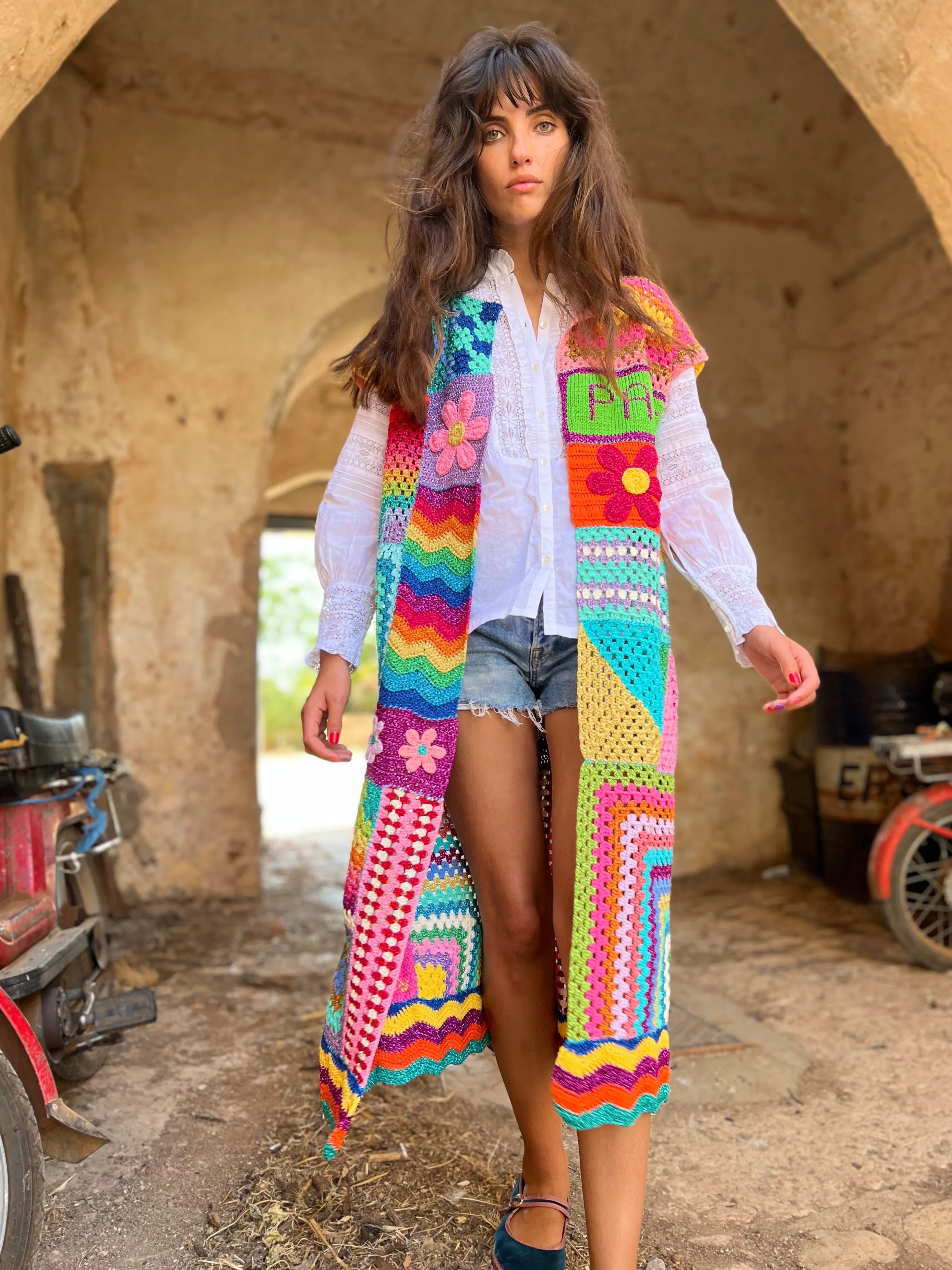 Rose Carmine Coats-COUTURE COAT NO SLEEVES