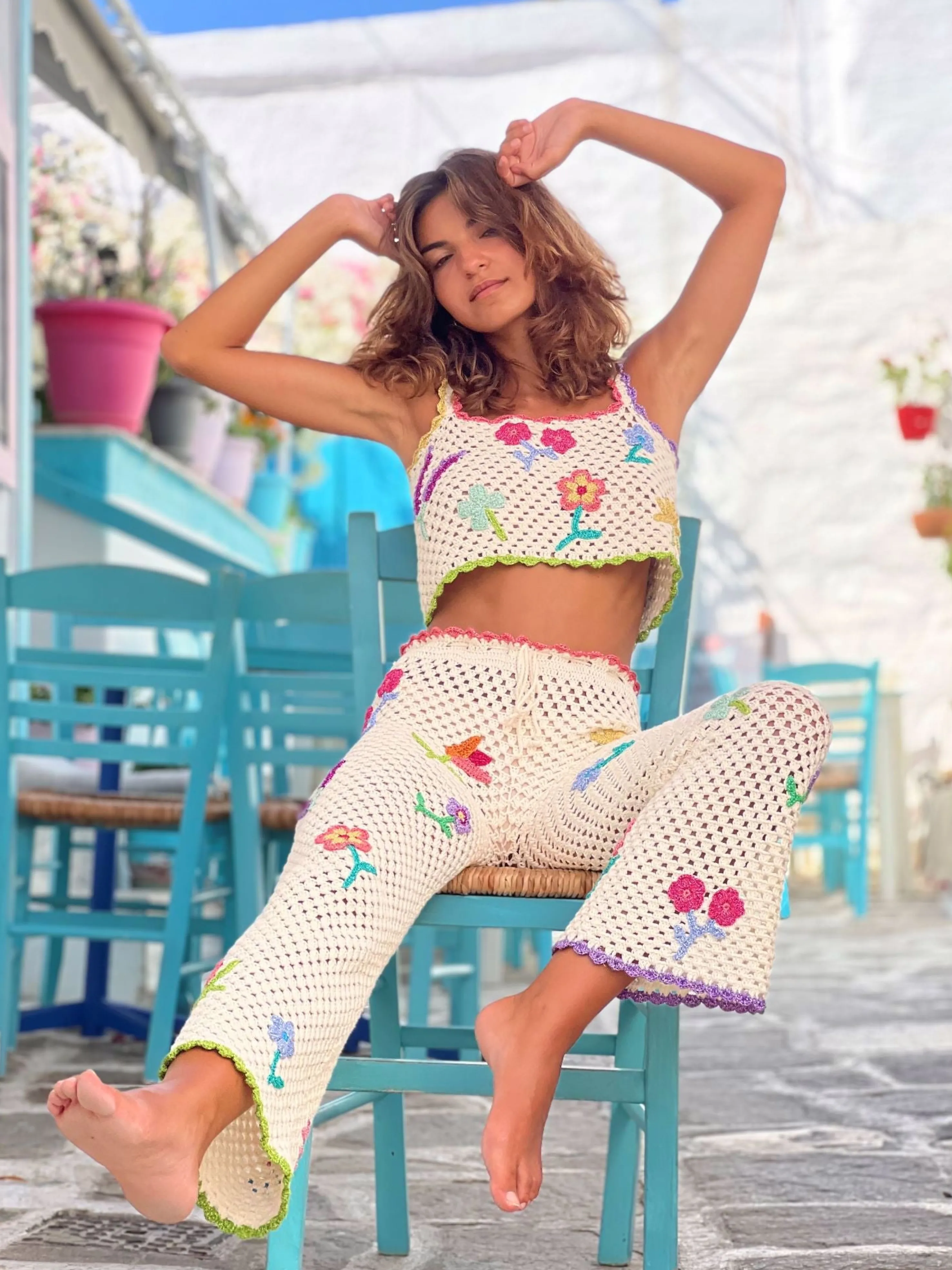 Rose Carmine Bottoms-PANTS BLOOM