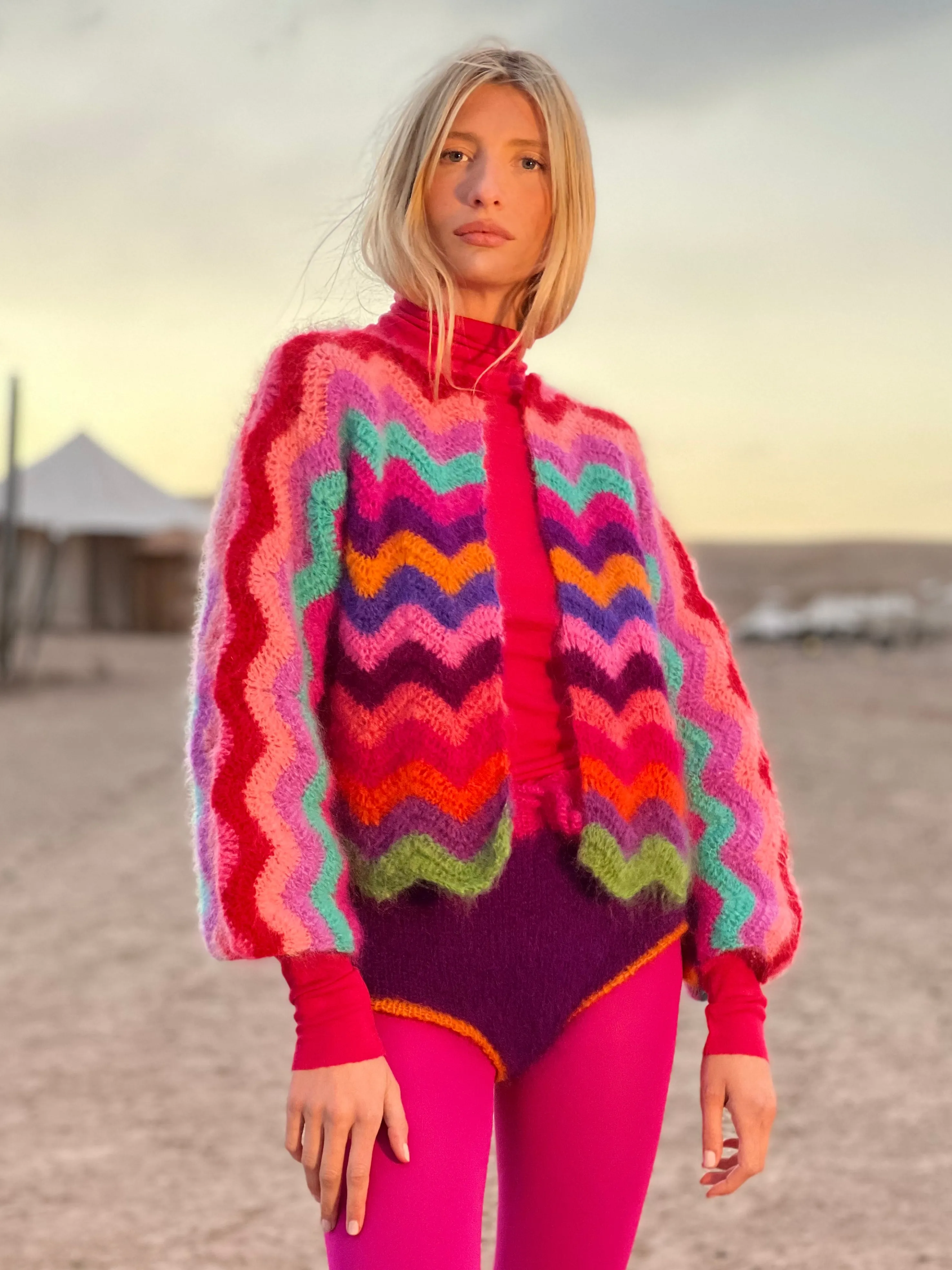 Rose Carmine Iconics|Boleros-BOLERO WAVE MOHAIR MULTICOLOR