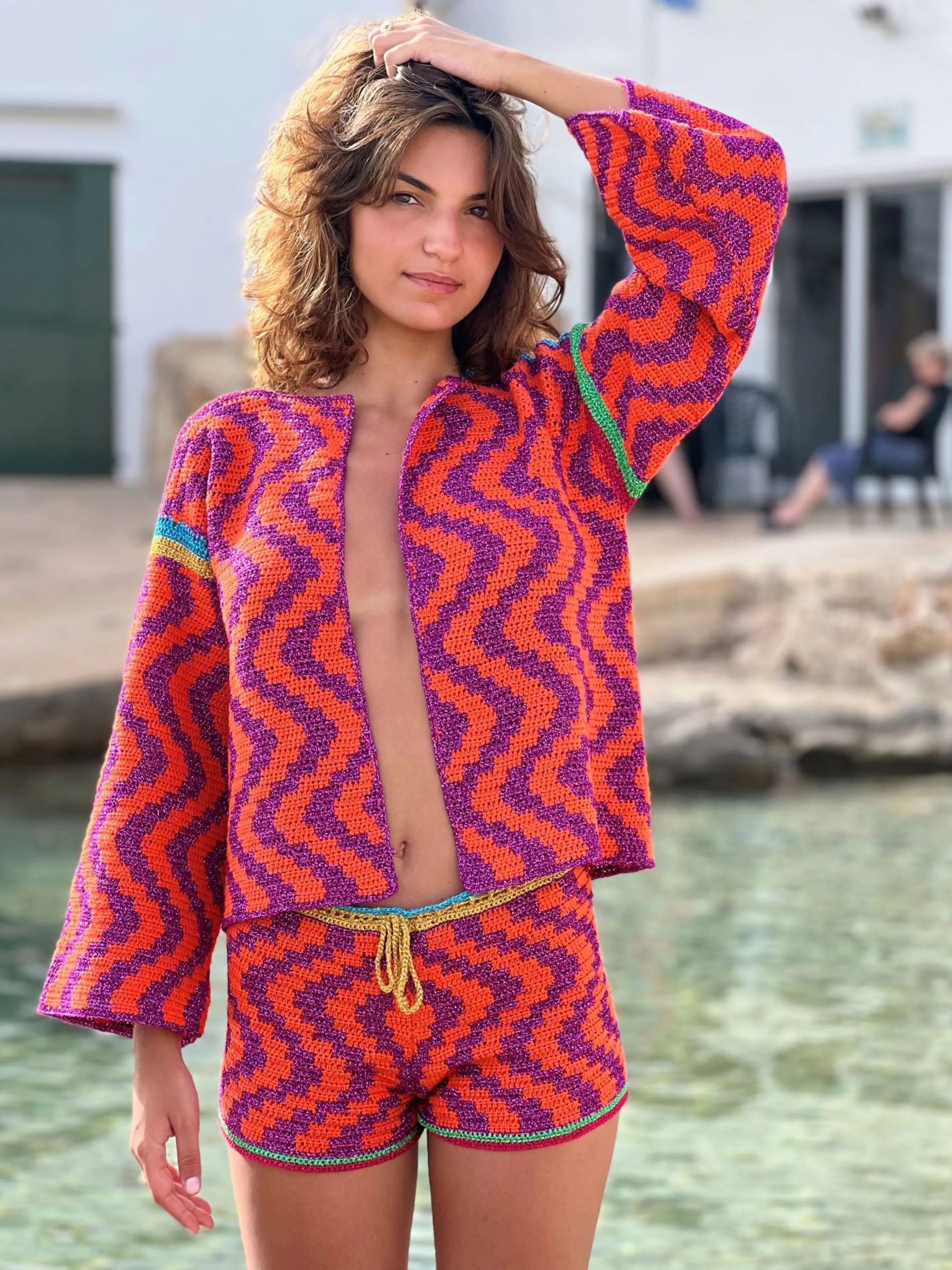 Rose Carmine Boleros-BOLERO ZIGZAG ORANGE