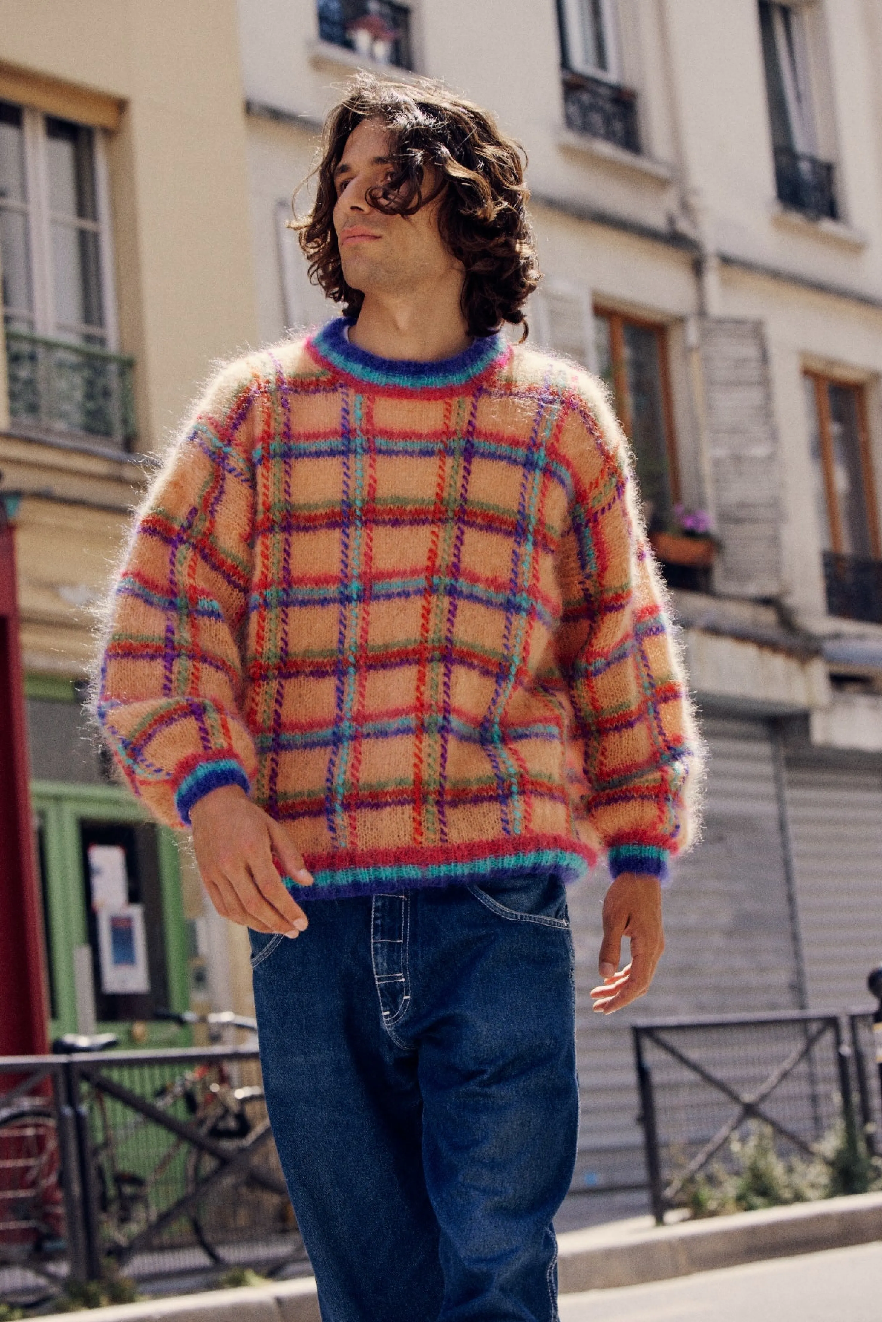 Rose Carmine Sweaters-SWEATER TARTAN SALMON