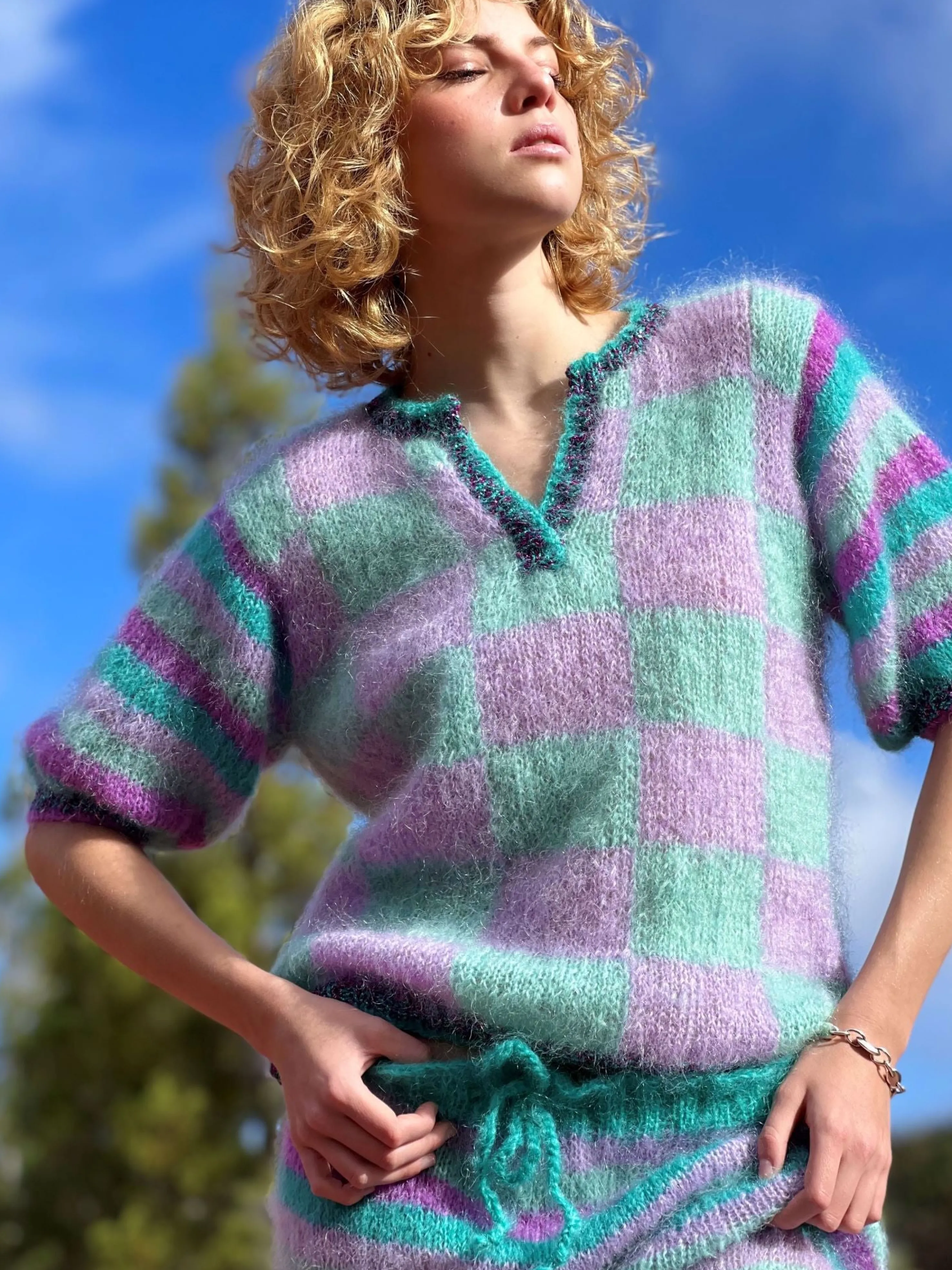 Rose Carmine Sweaters-SWEATER BALLOON PIXELS SIRENE