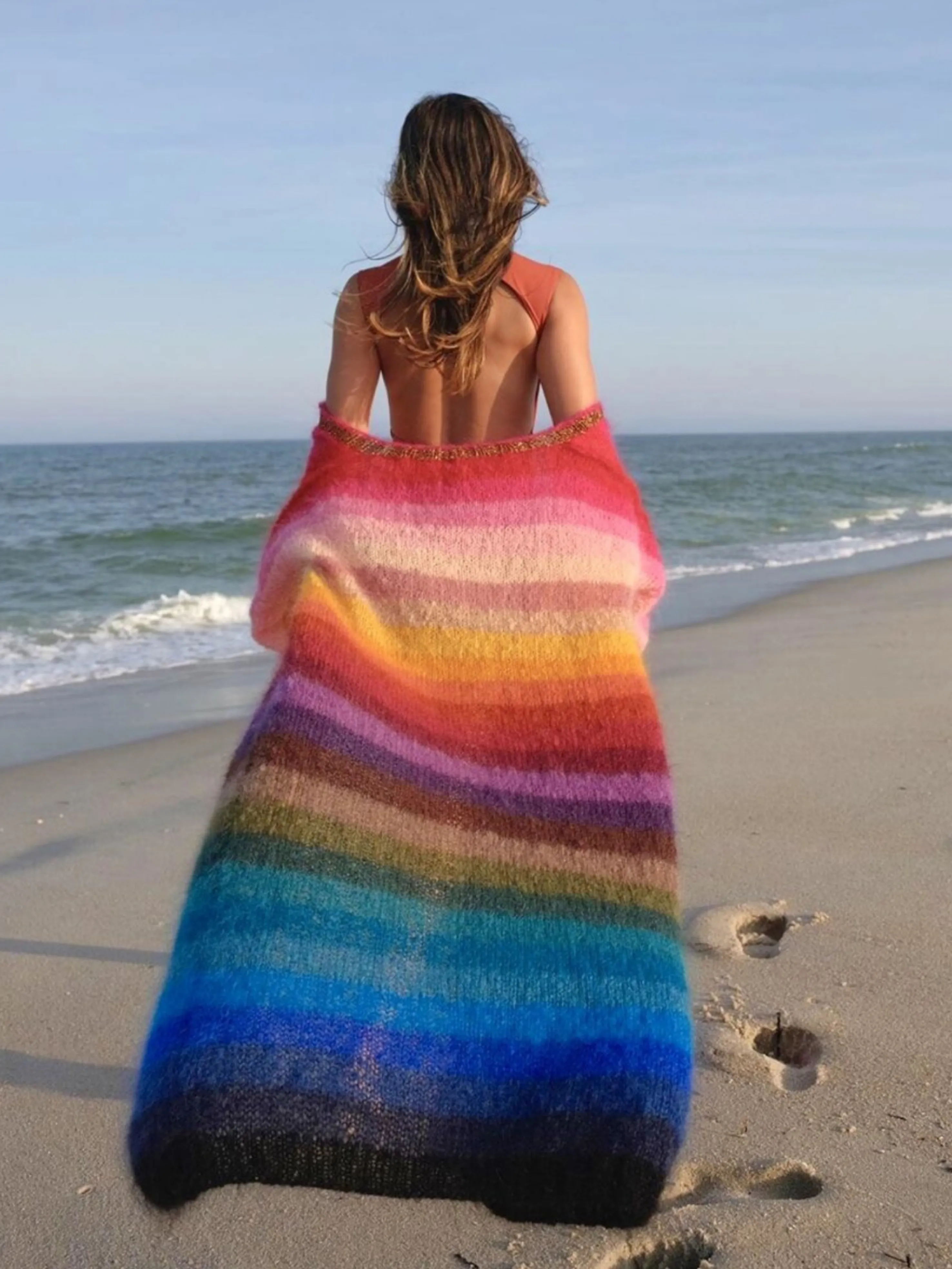 Rose Carmine Iconics|Coats-COAT STRIPES MULTICOLOR