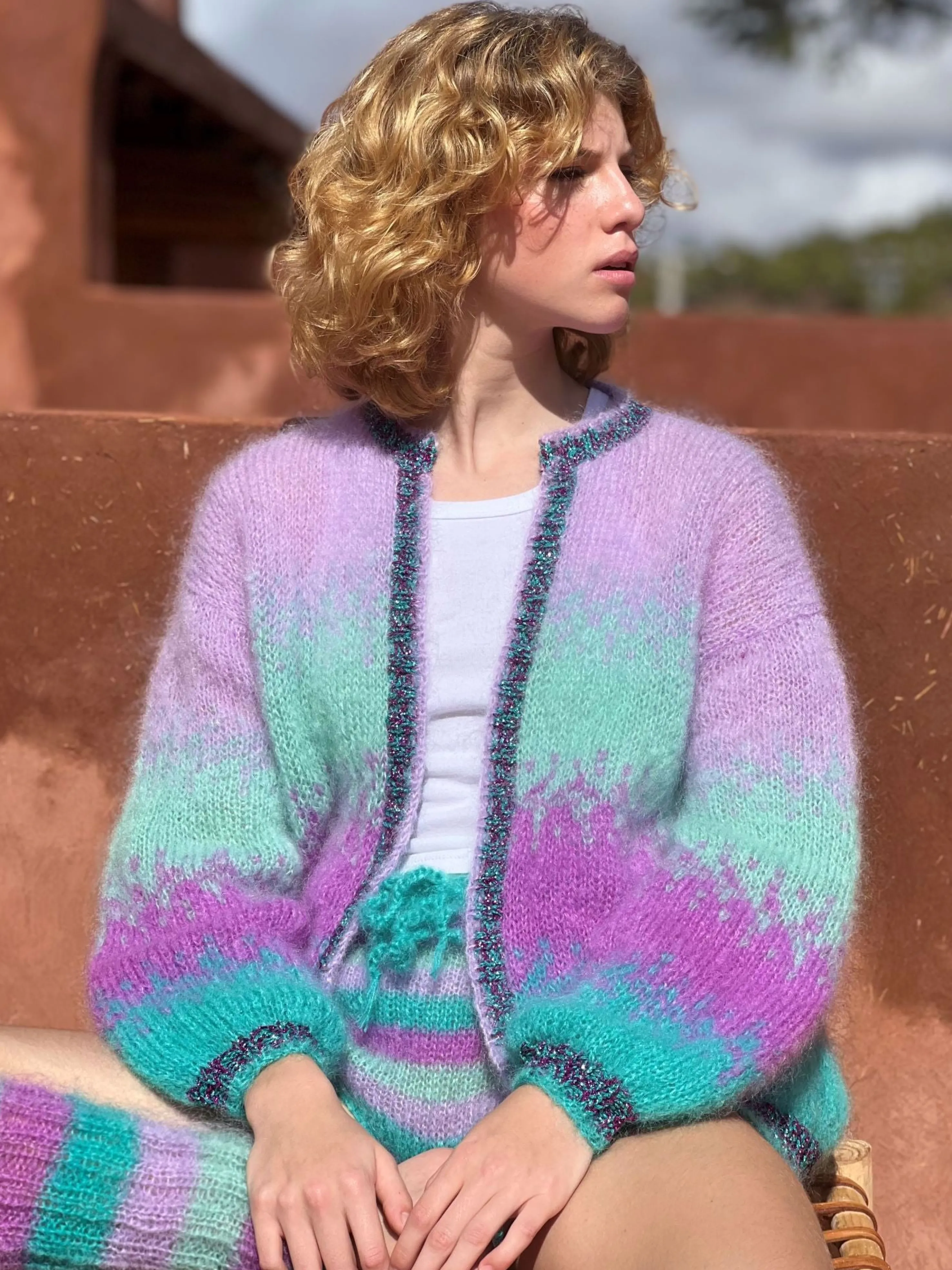 Rose Carmine Jackets-LITTLE JACKET TIE&DYE SIRENE