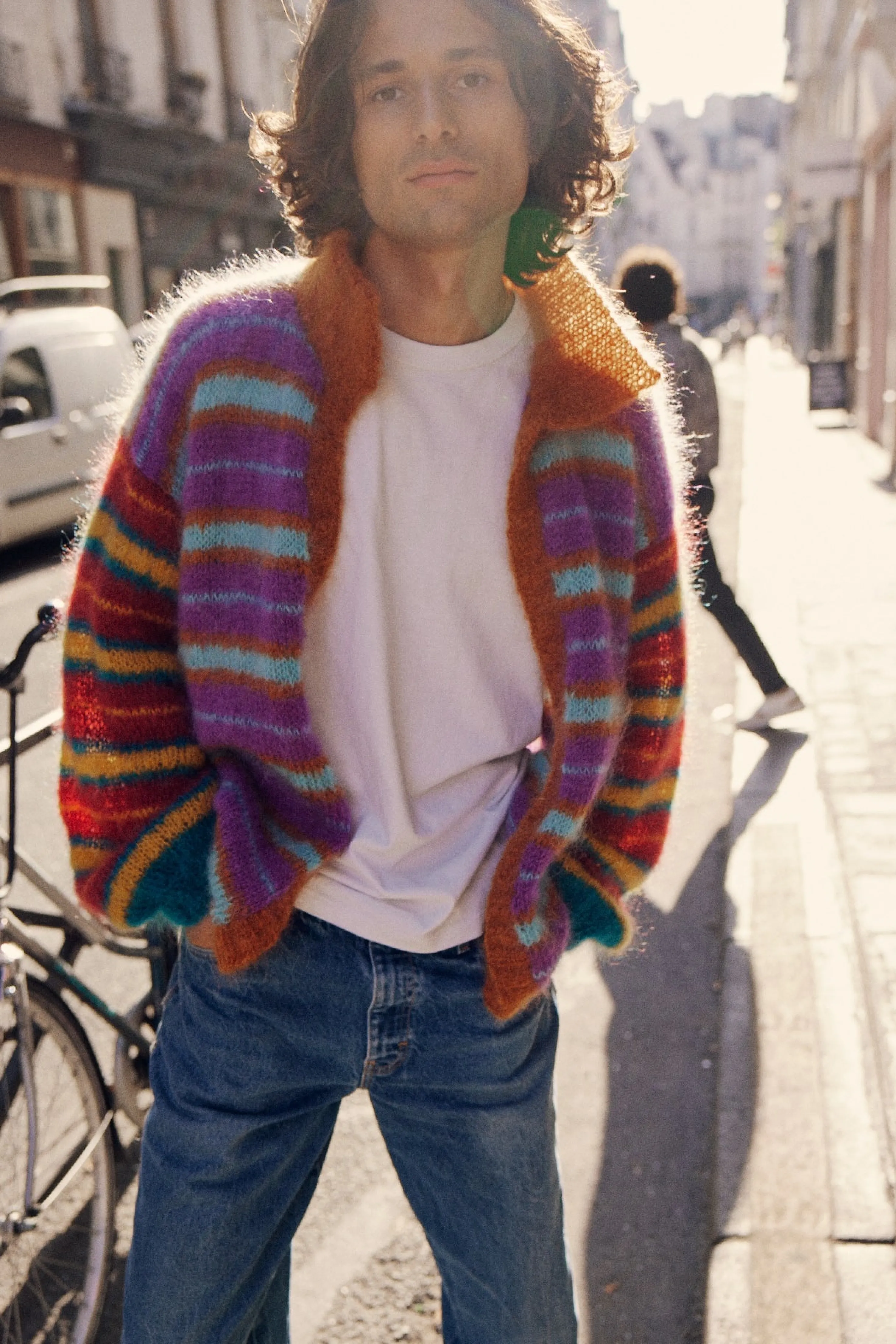 Rose Carmine Jackets-JACKET COOL STRIPES MULTICOLOR