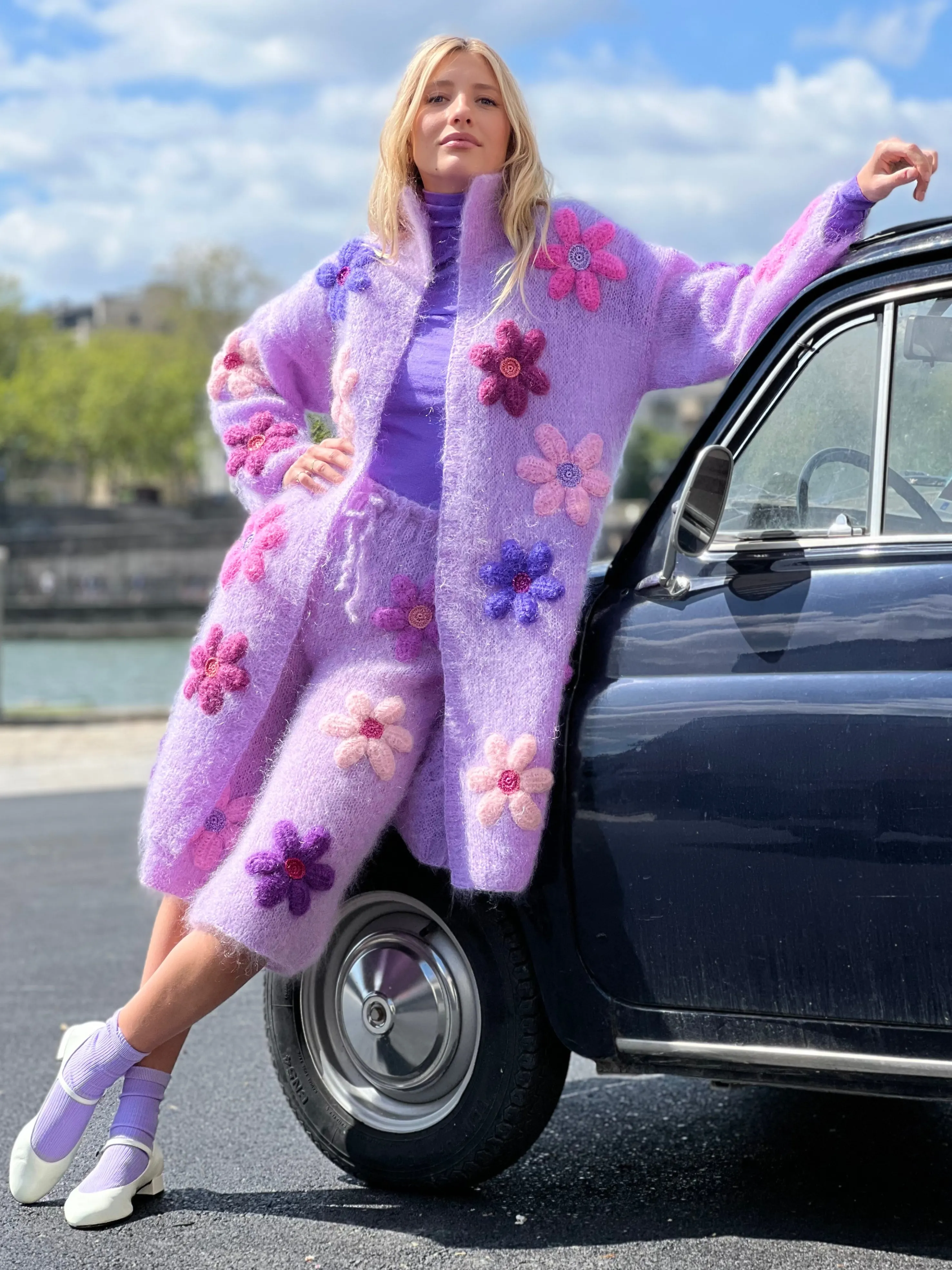 Rose Carmine Coats-COAT FREE FLOWERS PARME