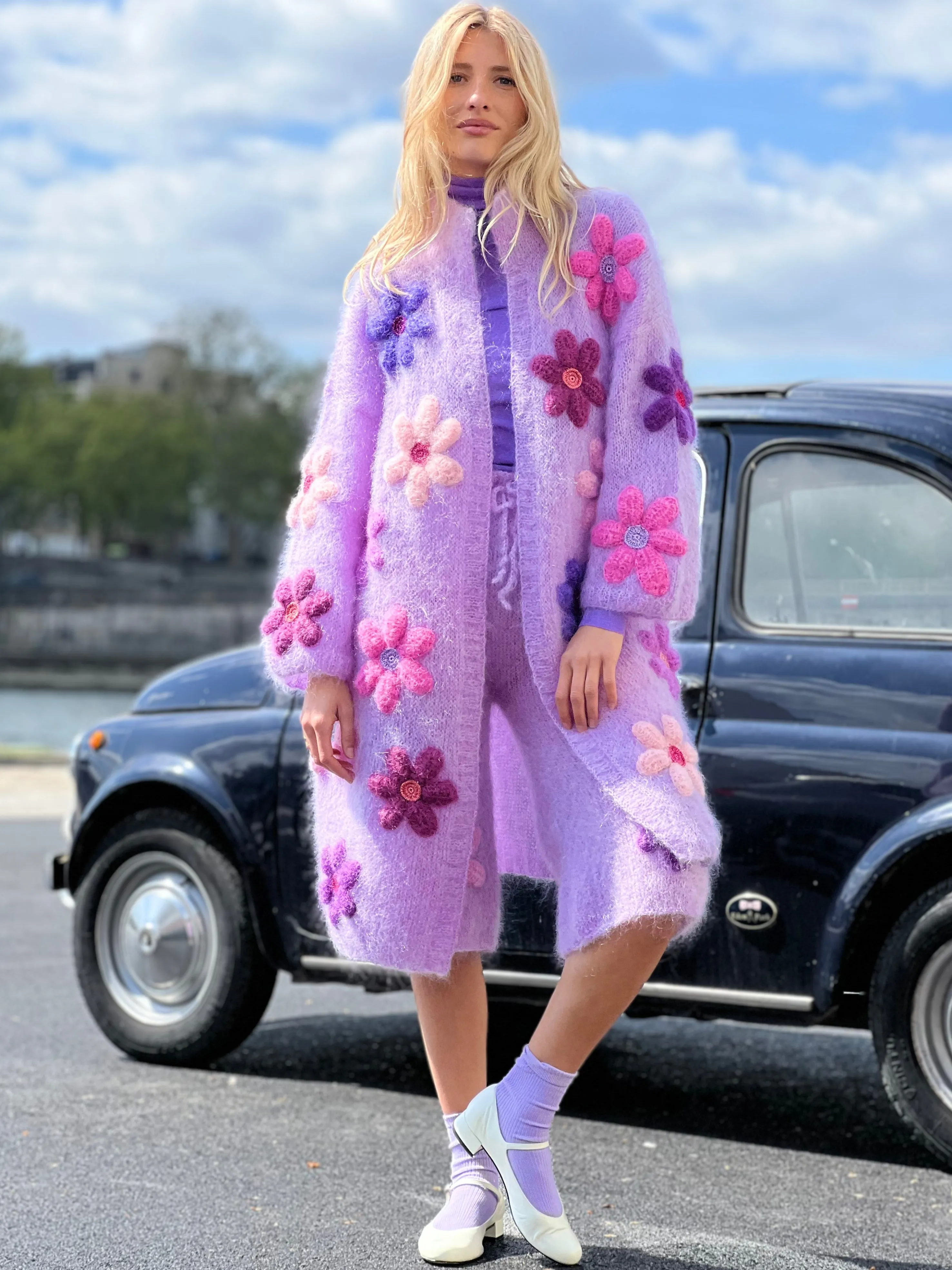 Rose Carmine Coats-COAT FREE FLOWERS PARME