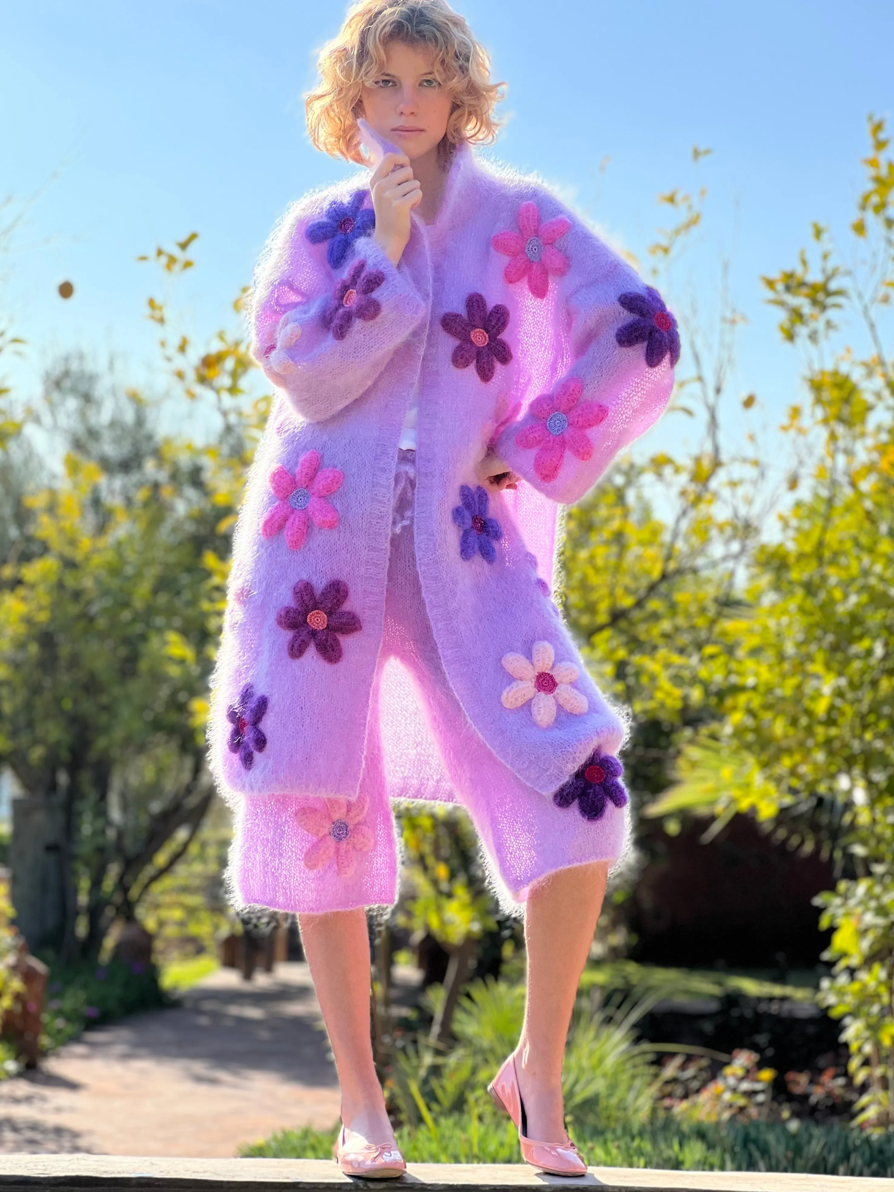 Rose Carmine Coats-COAT FREE FLOWERS PARME