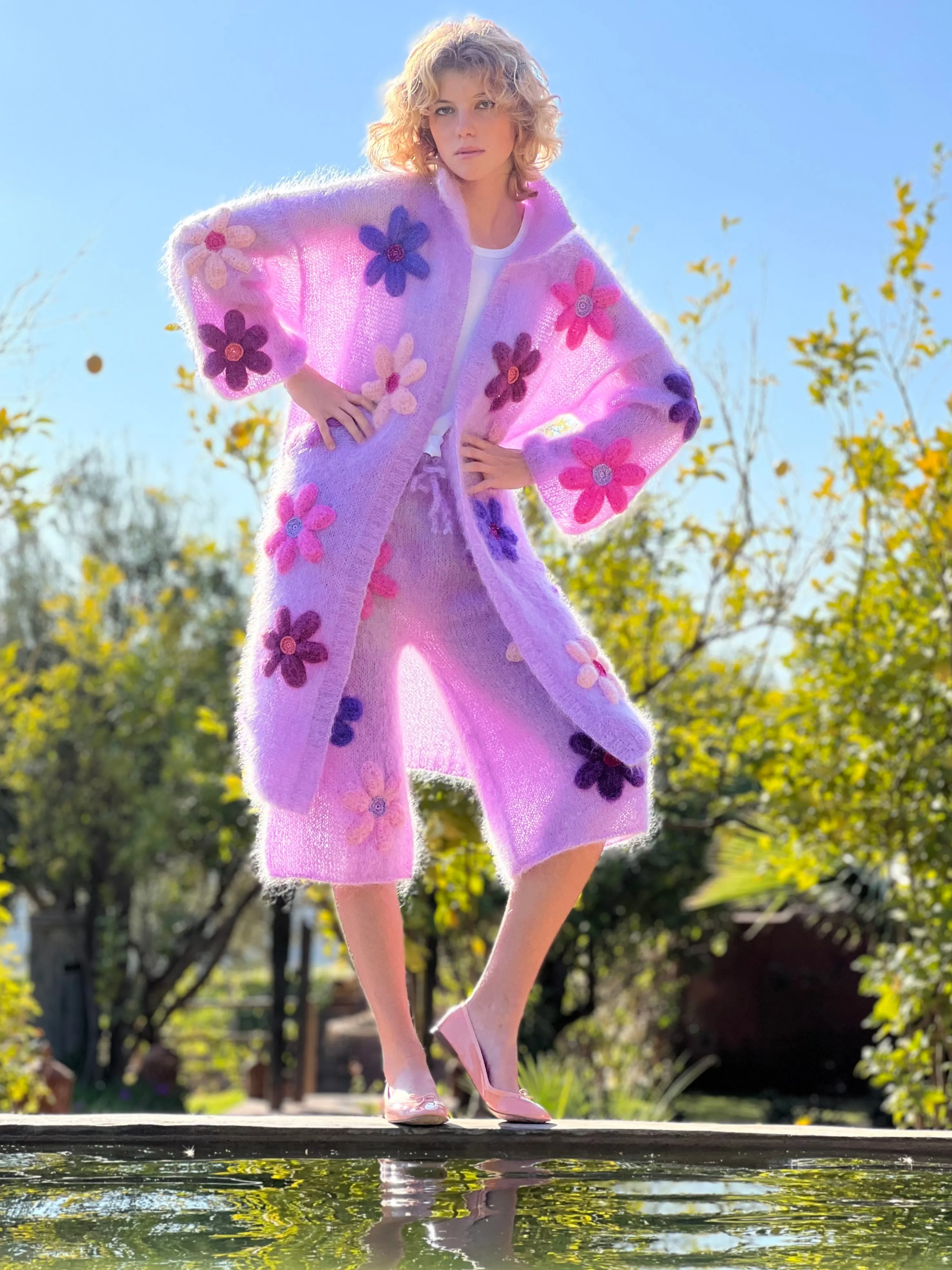 Rose Carmine Coats-COAT FREE FLOWERS PARME