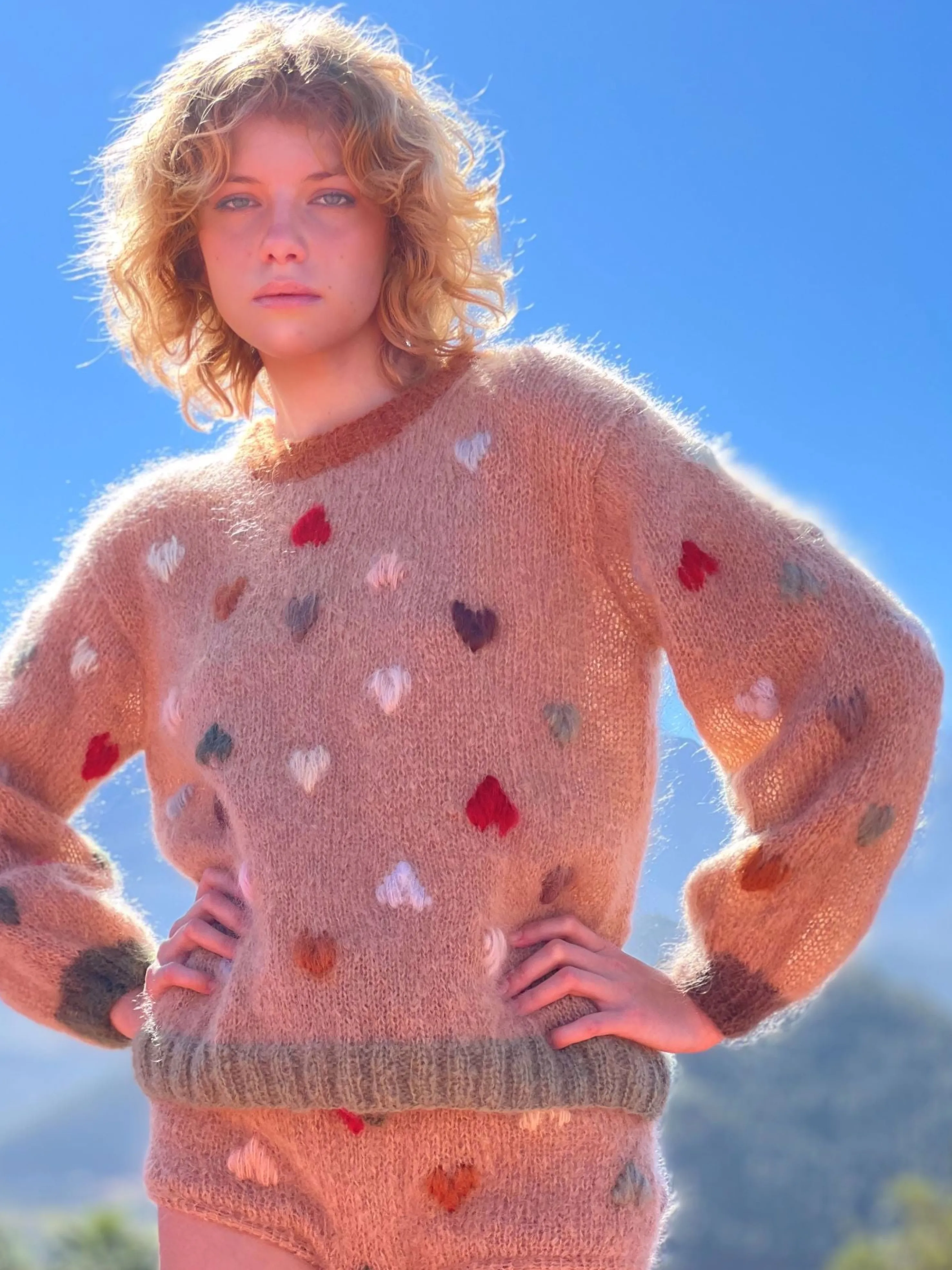 Rose Carmine Sweaters-SWEATER MON AMOUR BEIGE